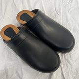 Isabel Marant $460 Brand New Thalie Black Leather Wooden Clogs 39