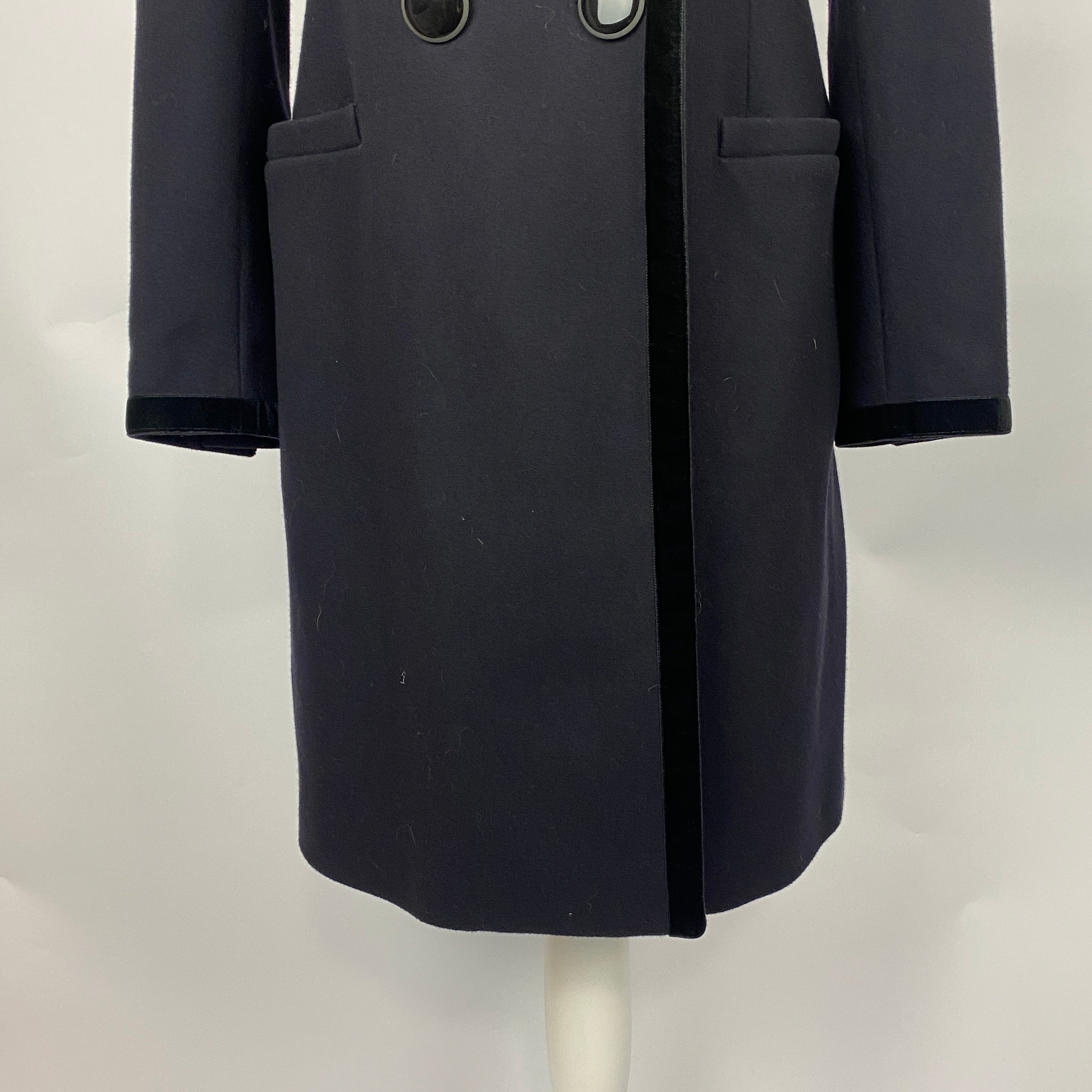 Goat New Navy Wool Vintage-Style Coat M