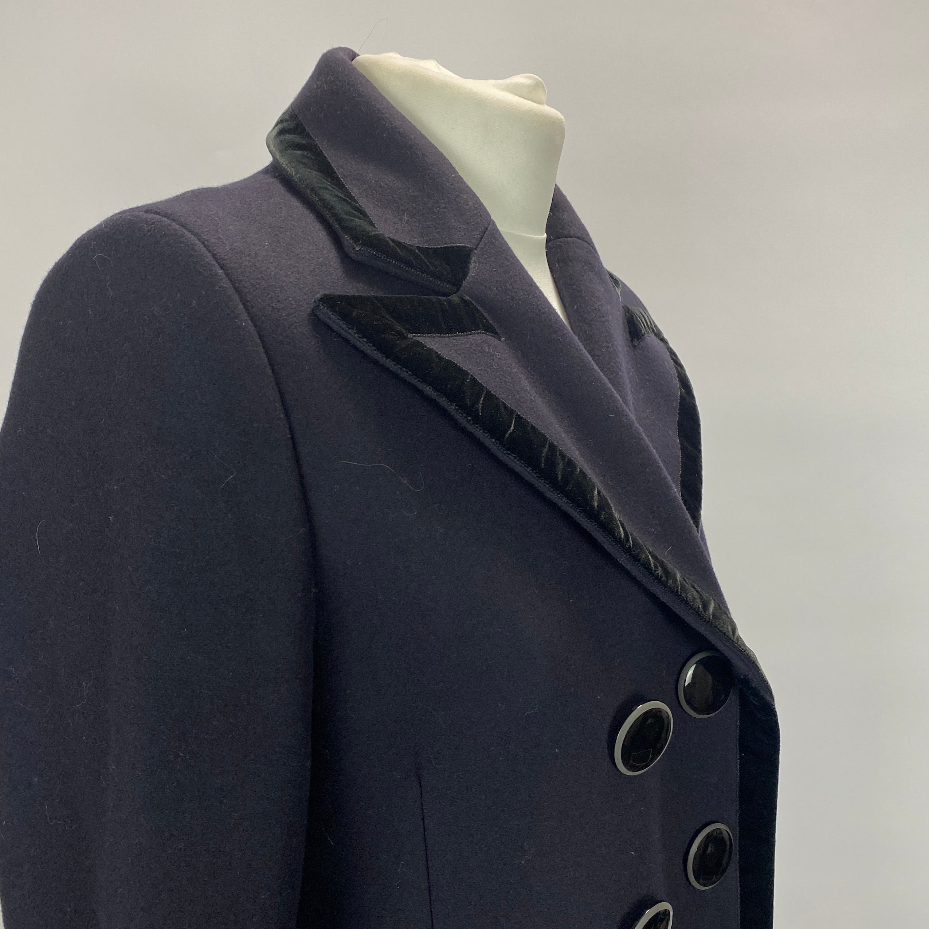 Goat New Navy Wool Vintage-Style Coat M