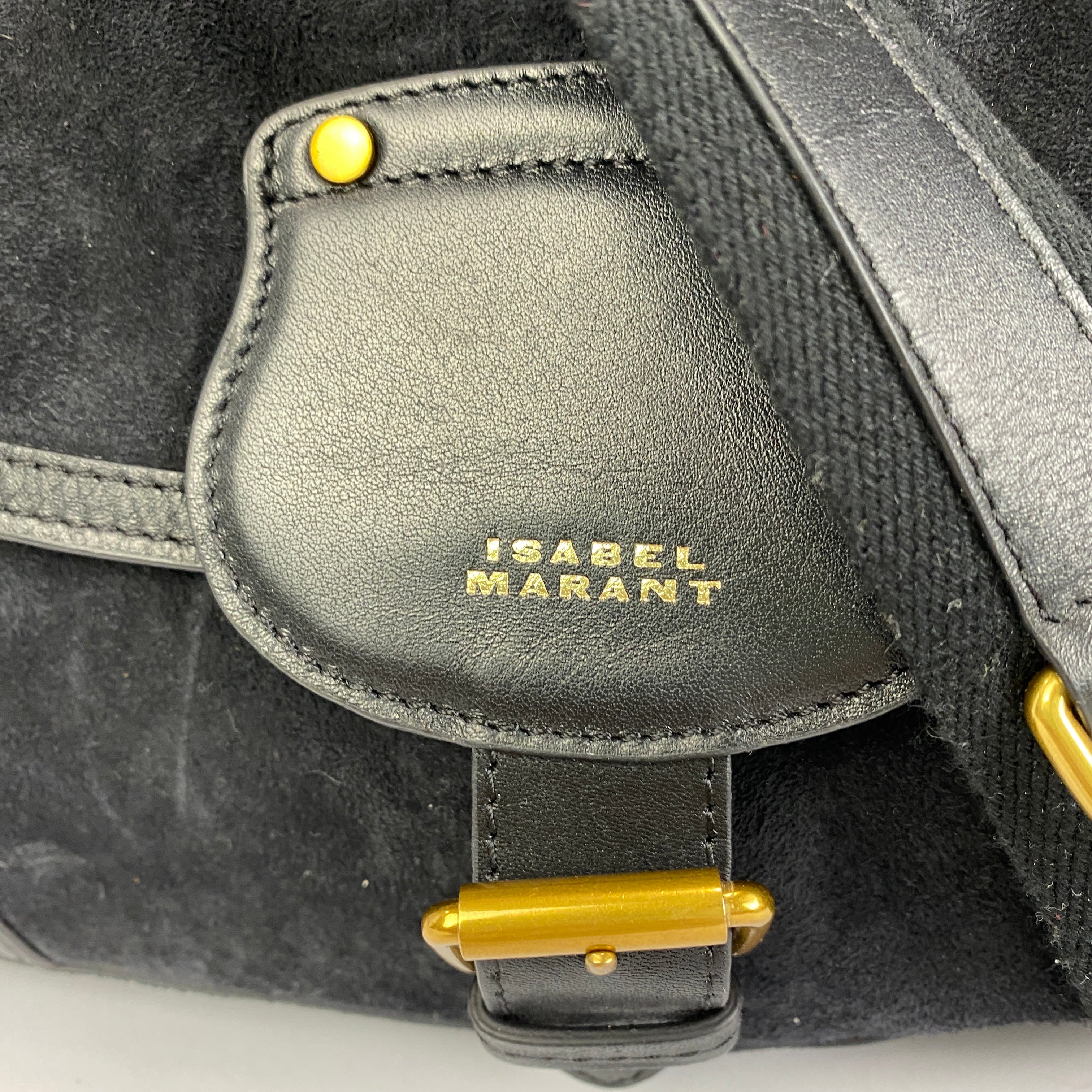 Isabel Marant £890 Black Suede Sierra Crossbody Bag