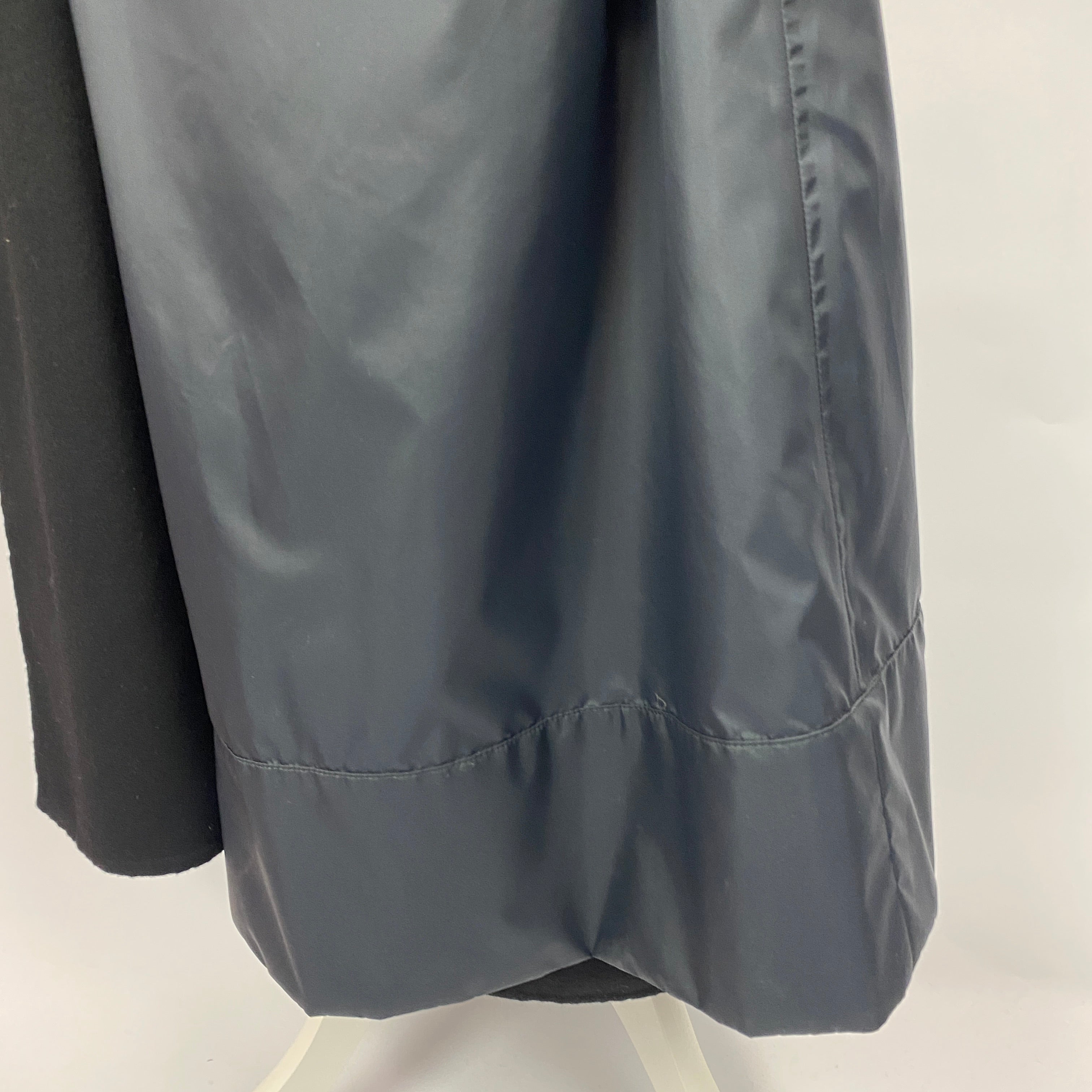Loewe £1200 Navy Nylon Belted Raincoat with Wool Liner M