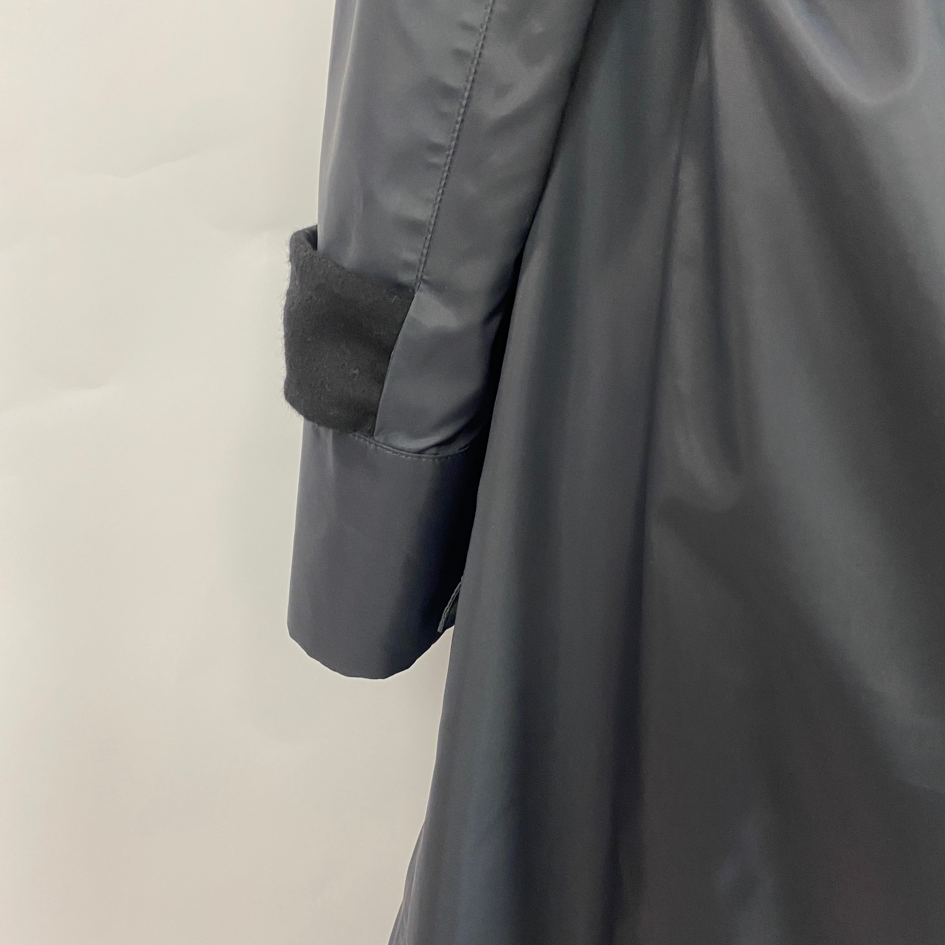 Loewe £1200 Navy Nylon Belted Raincoat with Wool Liner M