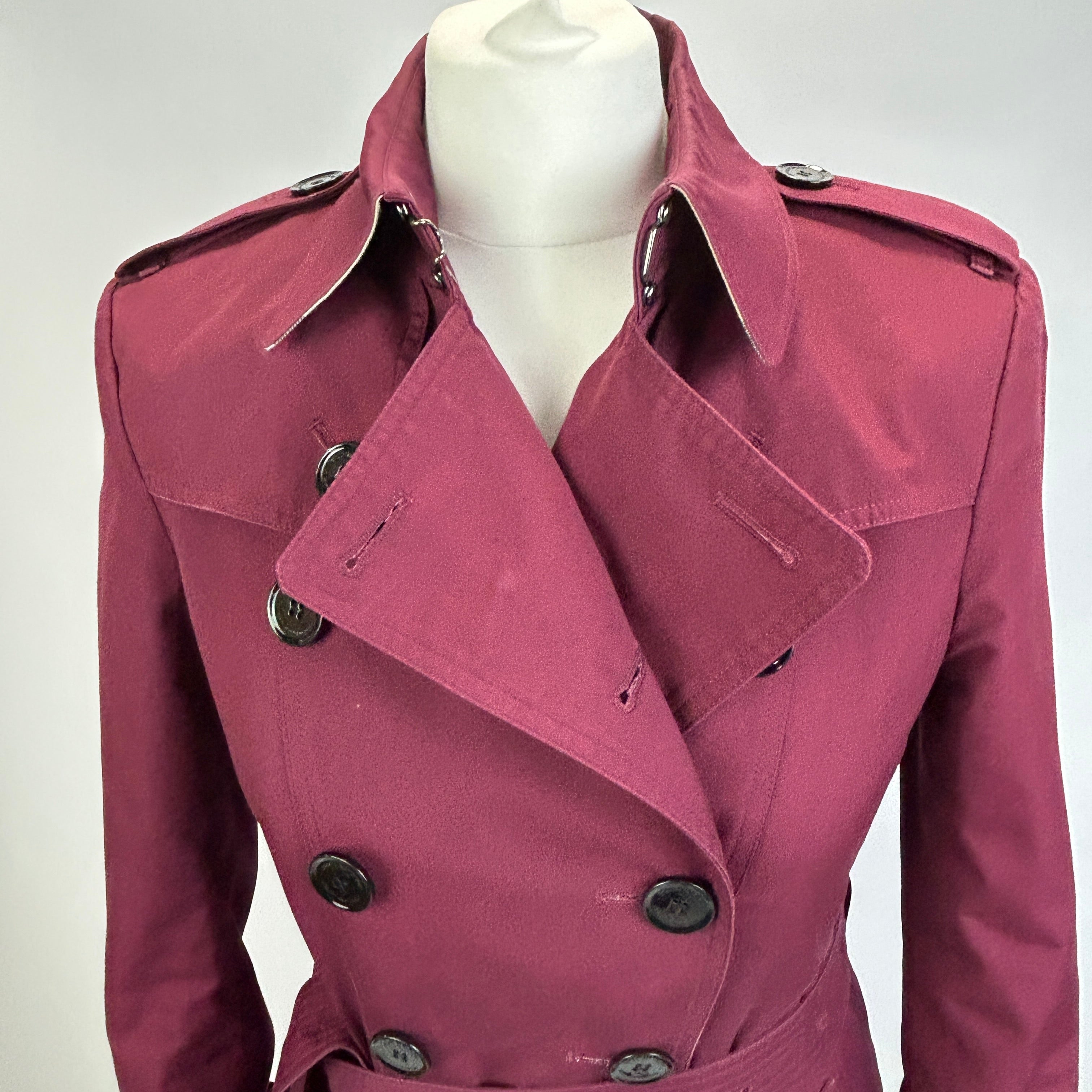 Burberry Raspberry Kensington Trench Coat XXS
