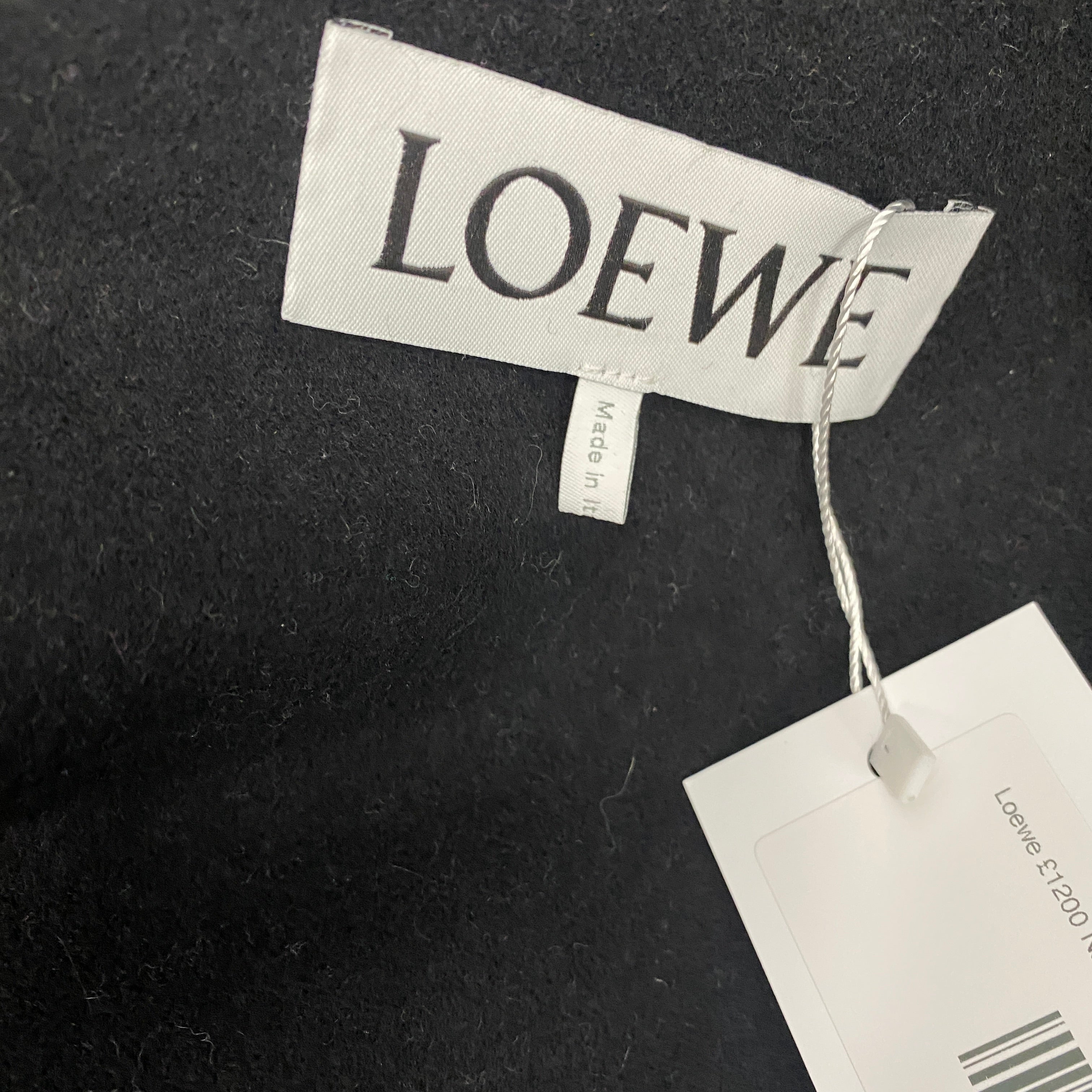 Loewe £1200 Navy Nylon Belted Raincoat with Wool Liner M