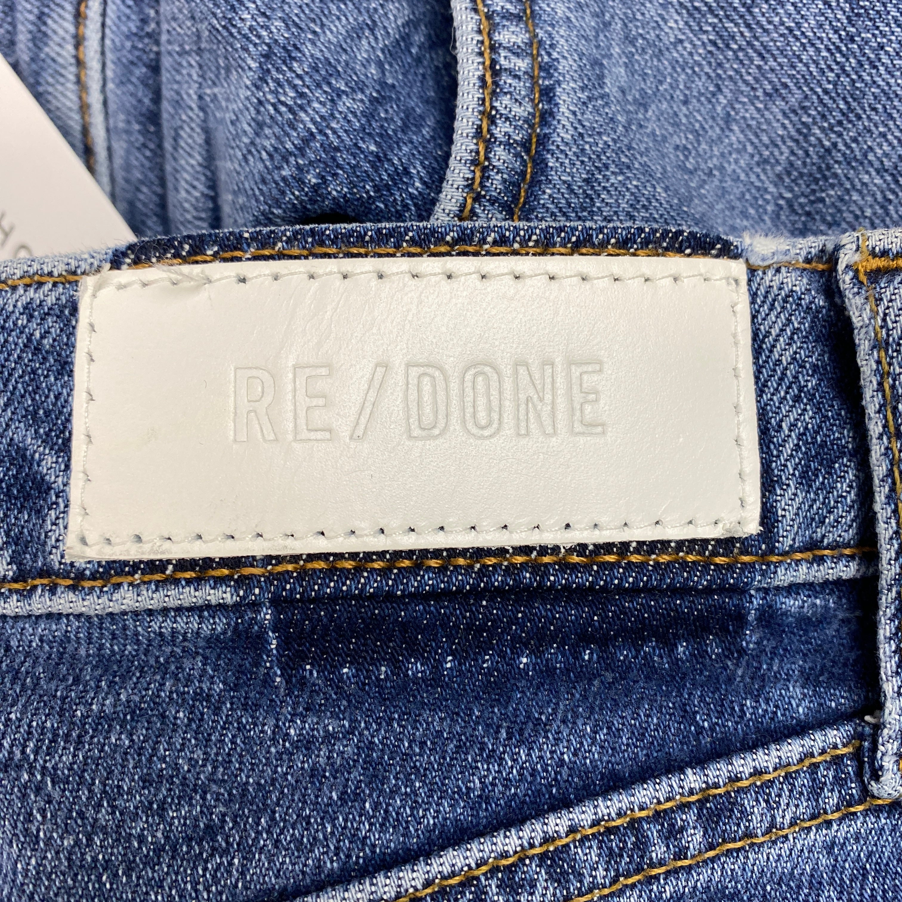 Re/Done New £265 Vintaged Blue 70s Stovepipe Cut-Off Jeans 30
