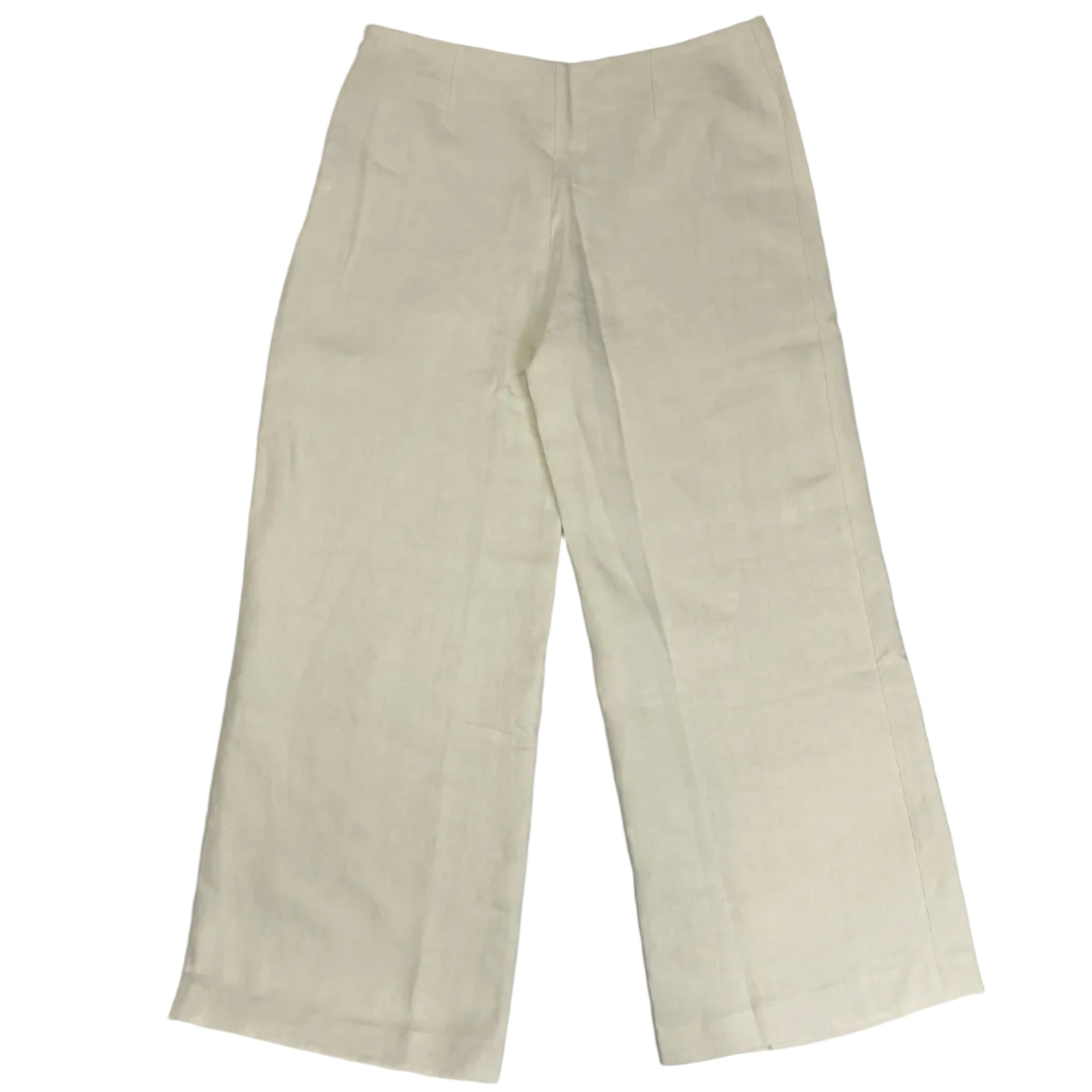 Bamford New £385 Ivory Soft Linen Trousers L