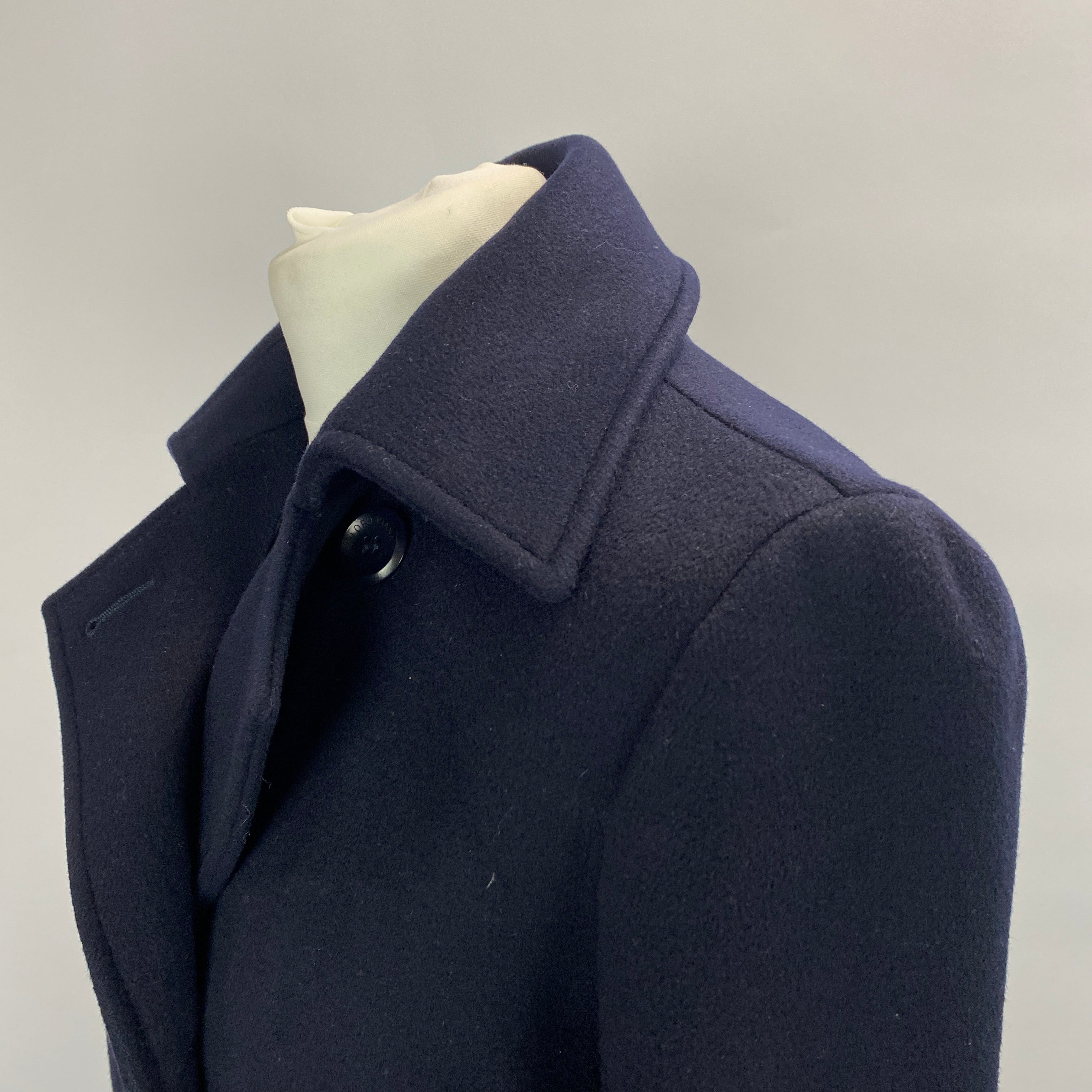 Loro Piana £7000 Navy Baby Cashmere Peacoat S