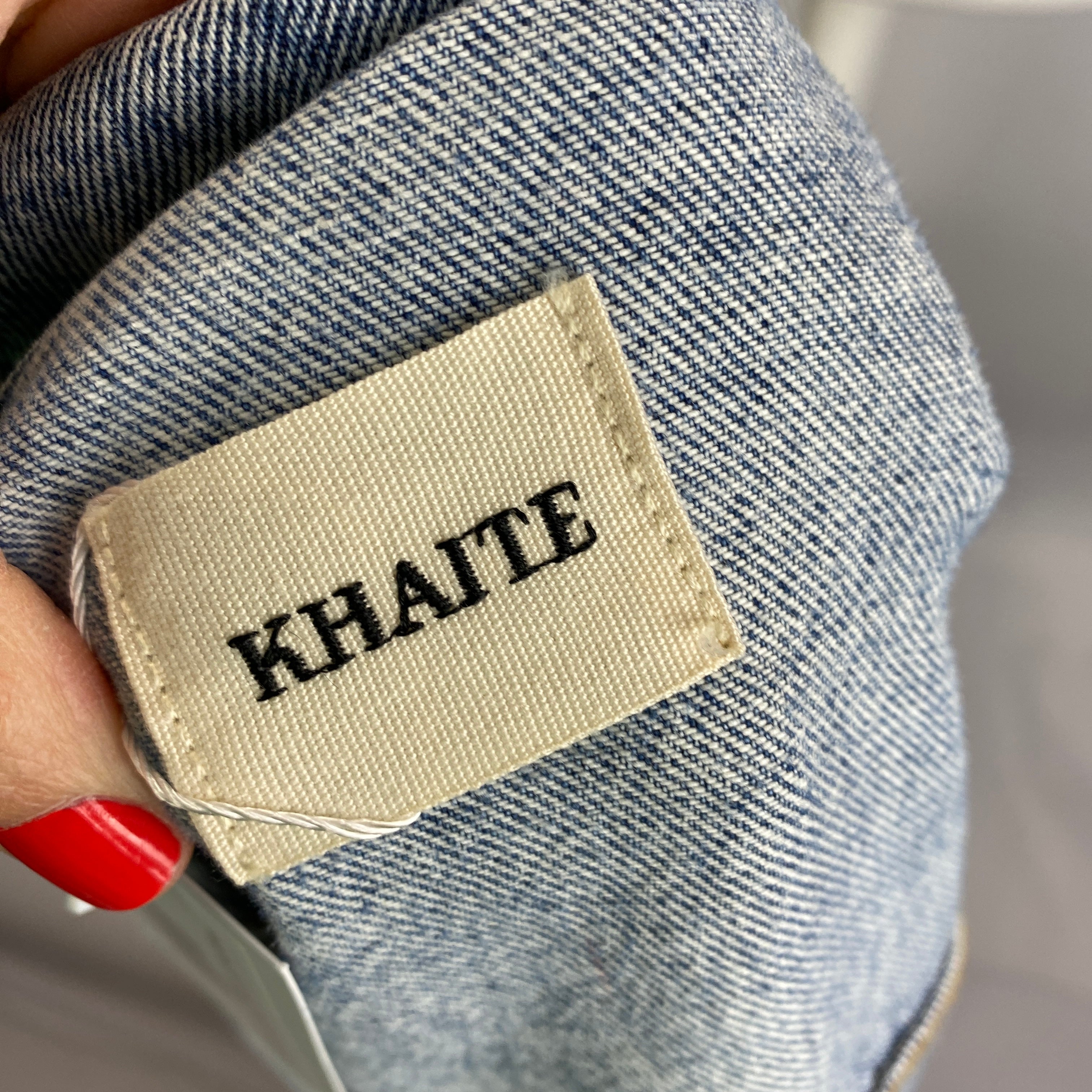 Khaite New £870 Oversized Washed Denim Jacket XS/S