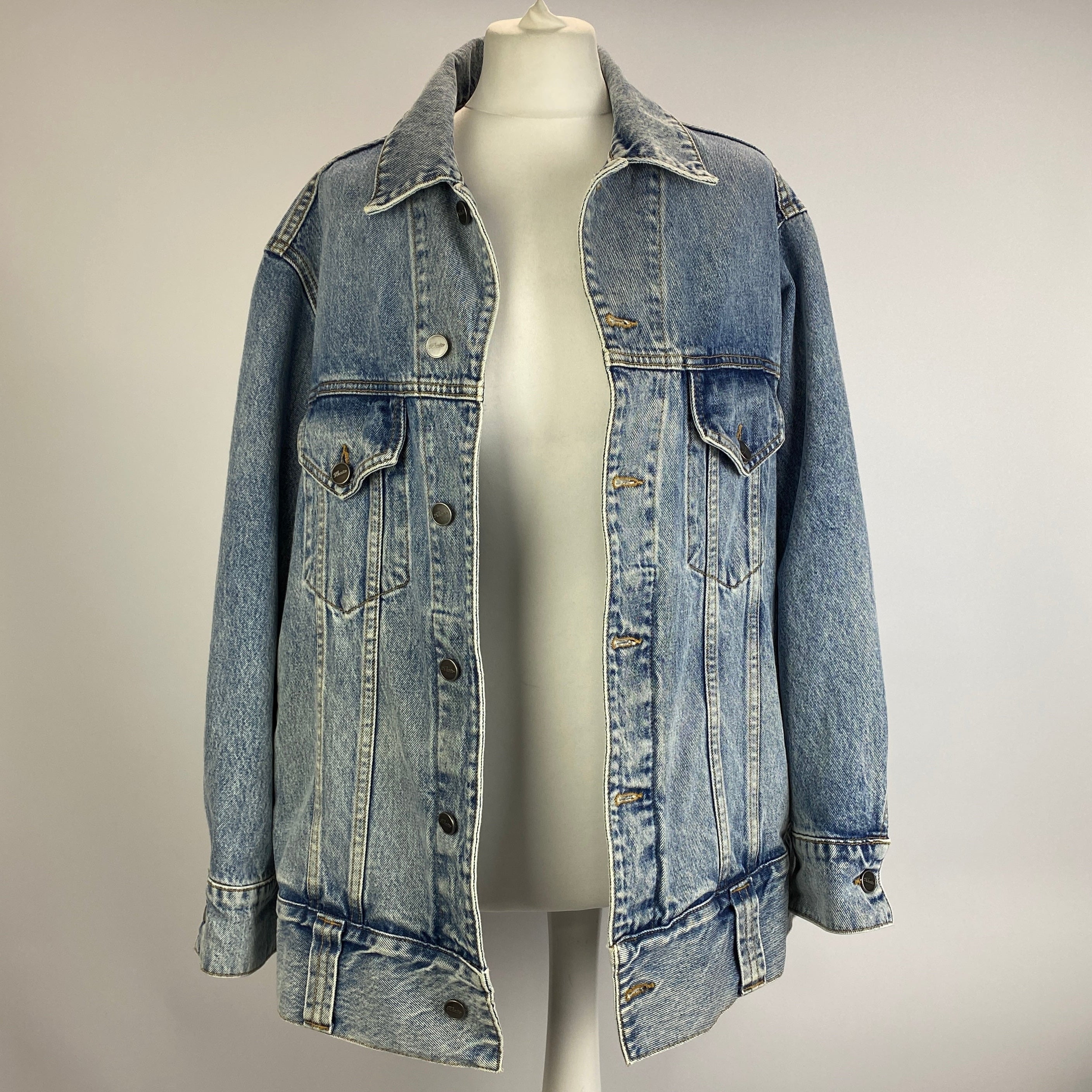 Khaite New £870 Oversized Washed Denim Jacket XS/S