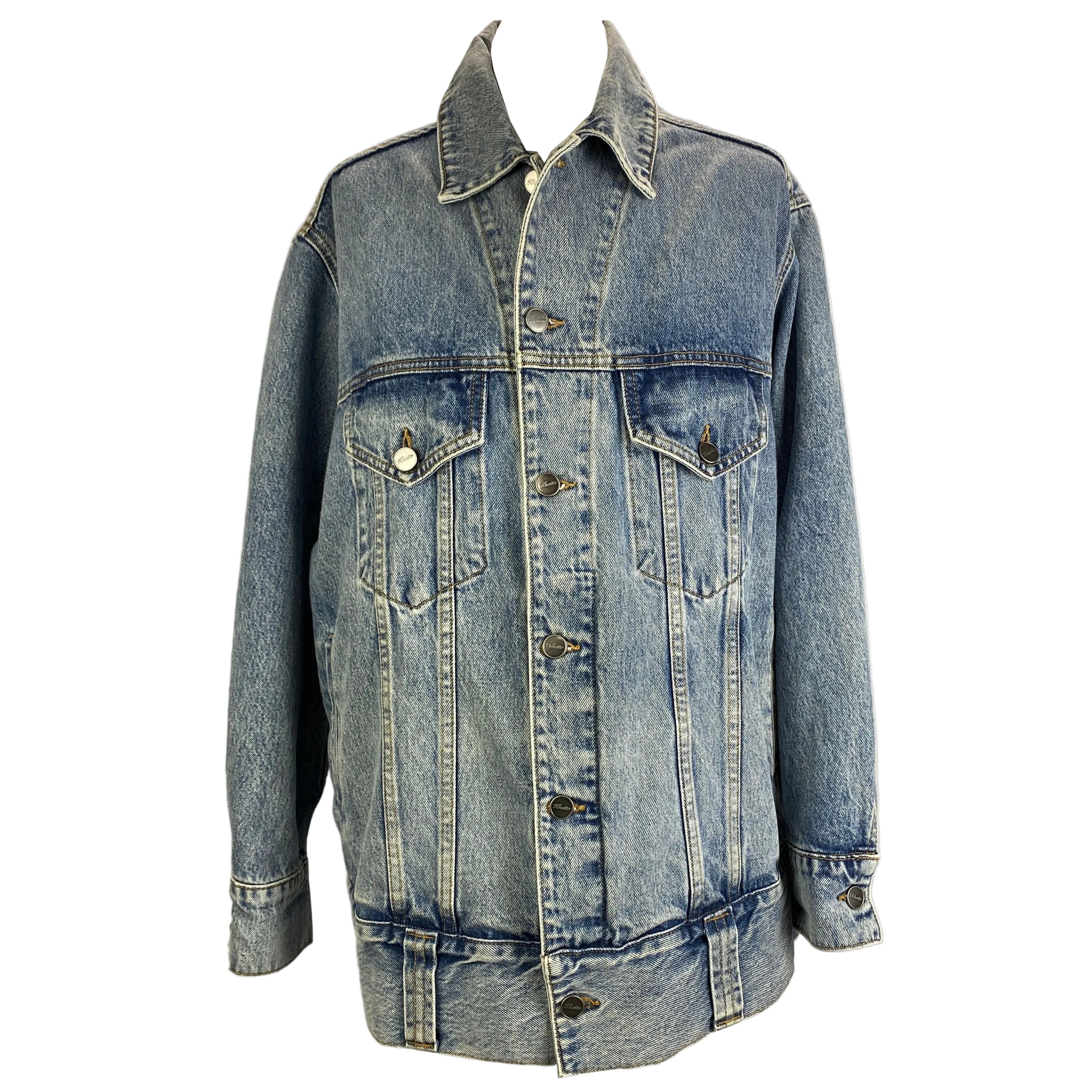 Khaite New £870 Oversized Washed Denim Jacket XS/S