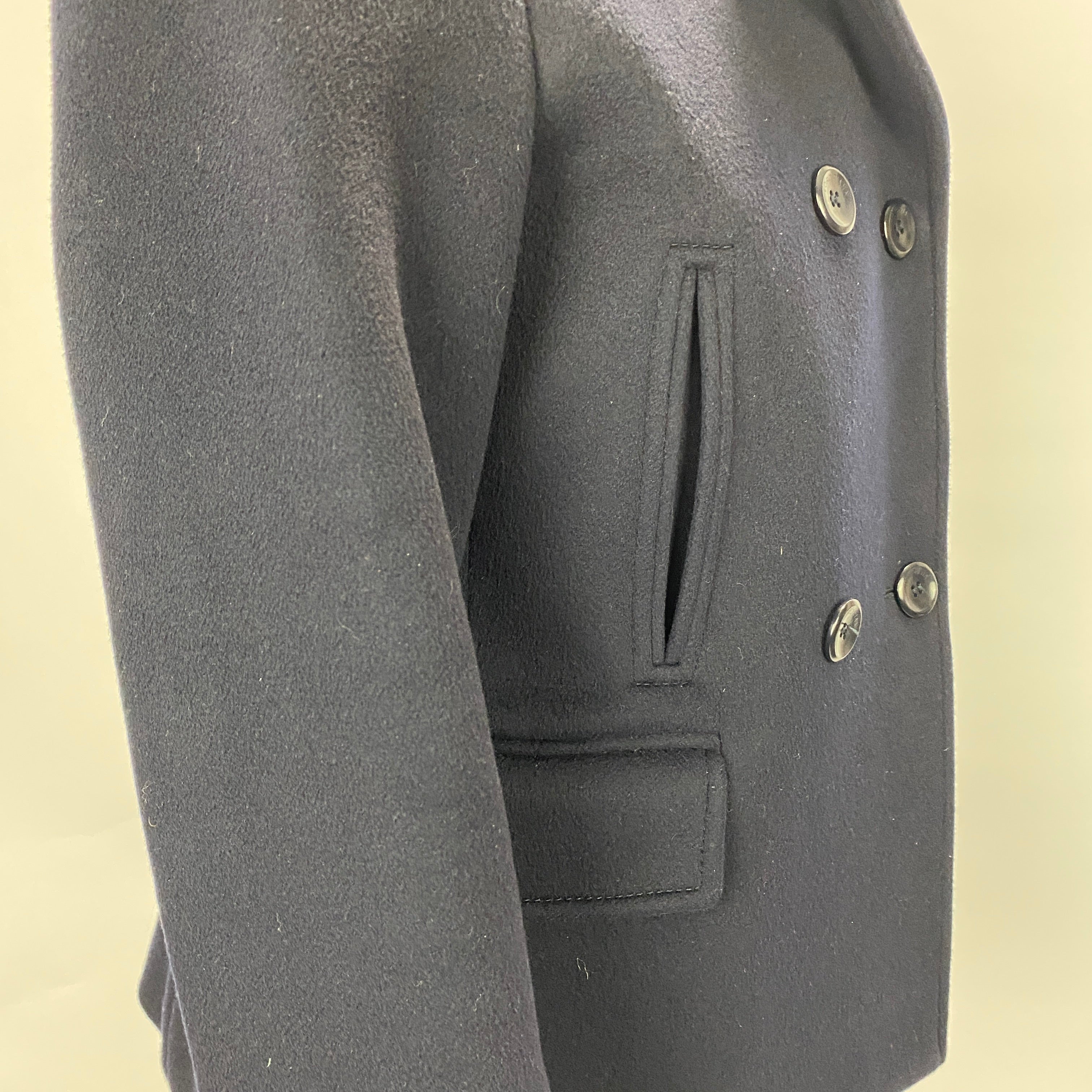Loro Piana £7000 Navy Baby Cashmere Peacoat S
