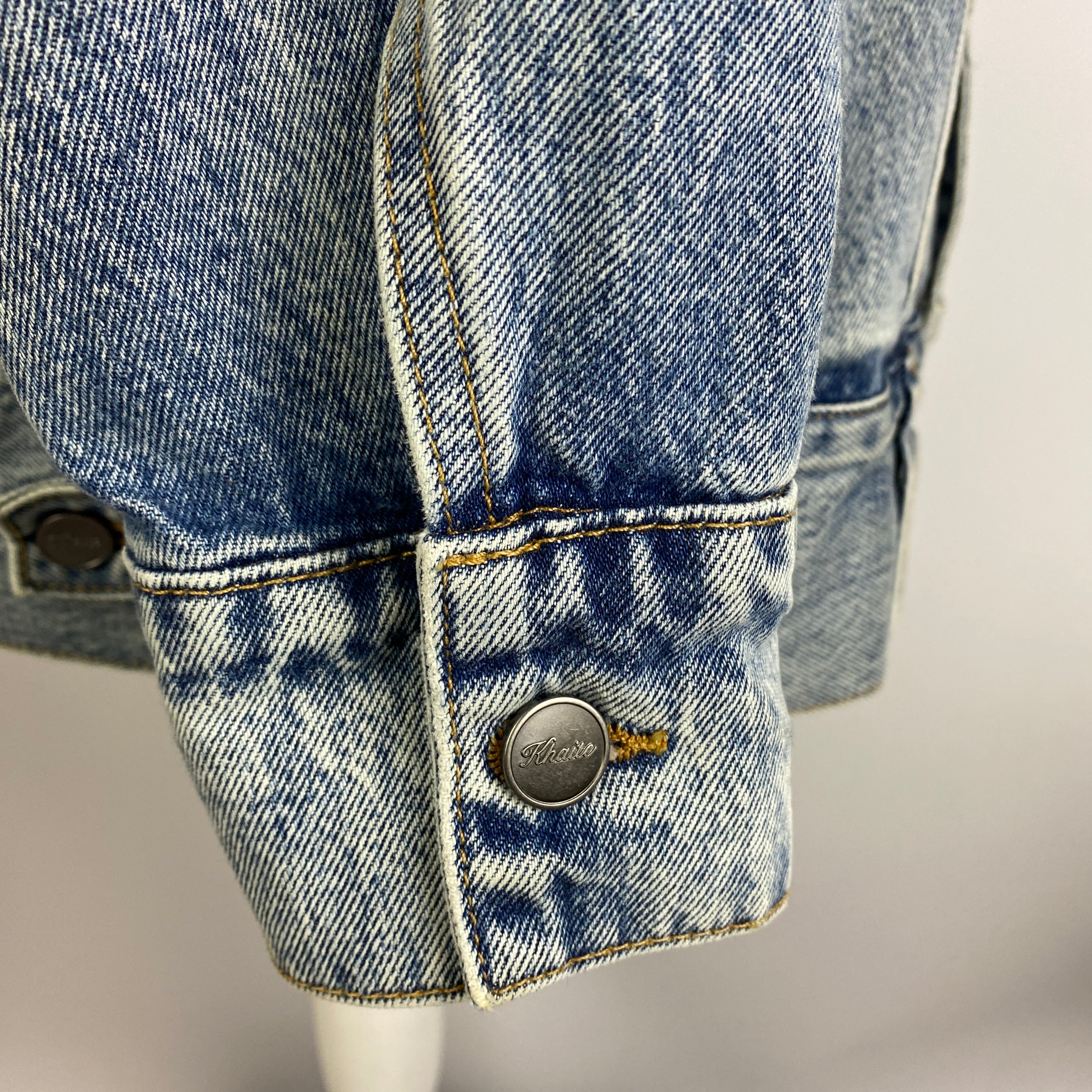 Khaite New £870 Oversized Washed Denim Jacket XS/S
