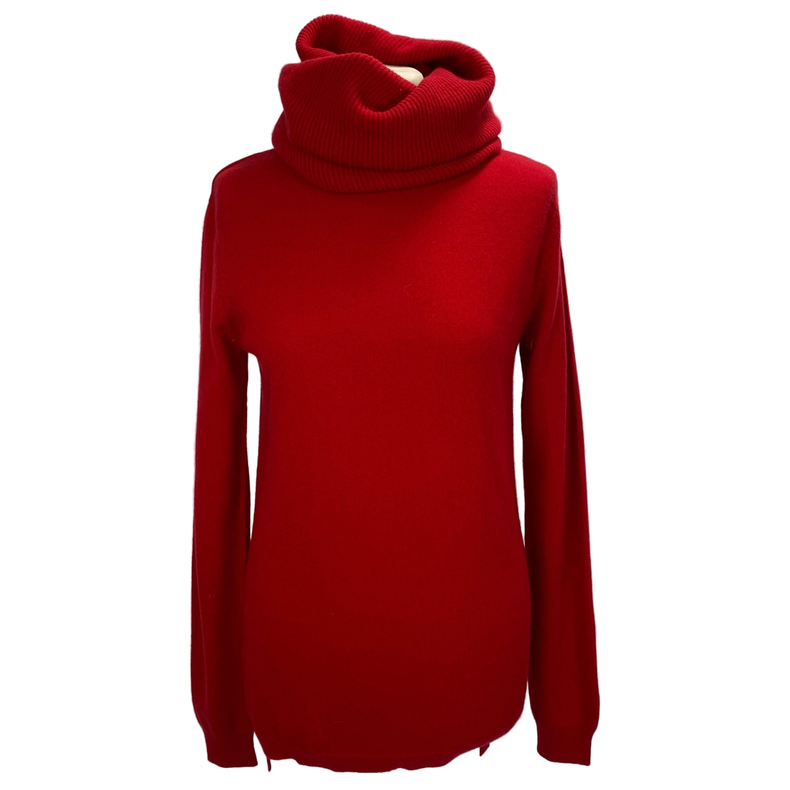 Joseph New Scarlet Pure Cashmere Knit Roll Neck M