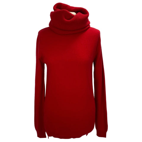 Joseph New Scarlet Pure Cashmere Knit Roll Neck M