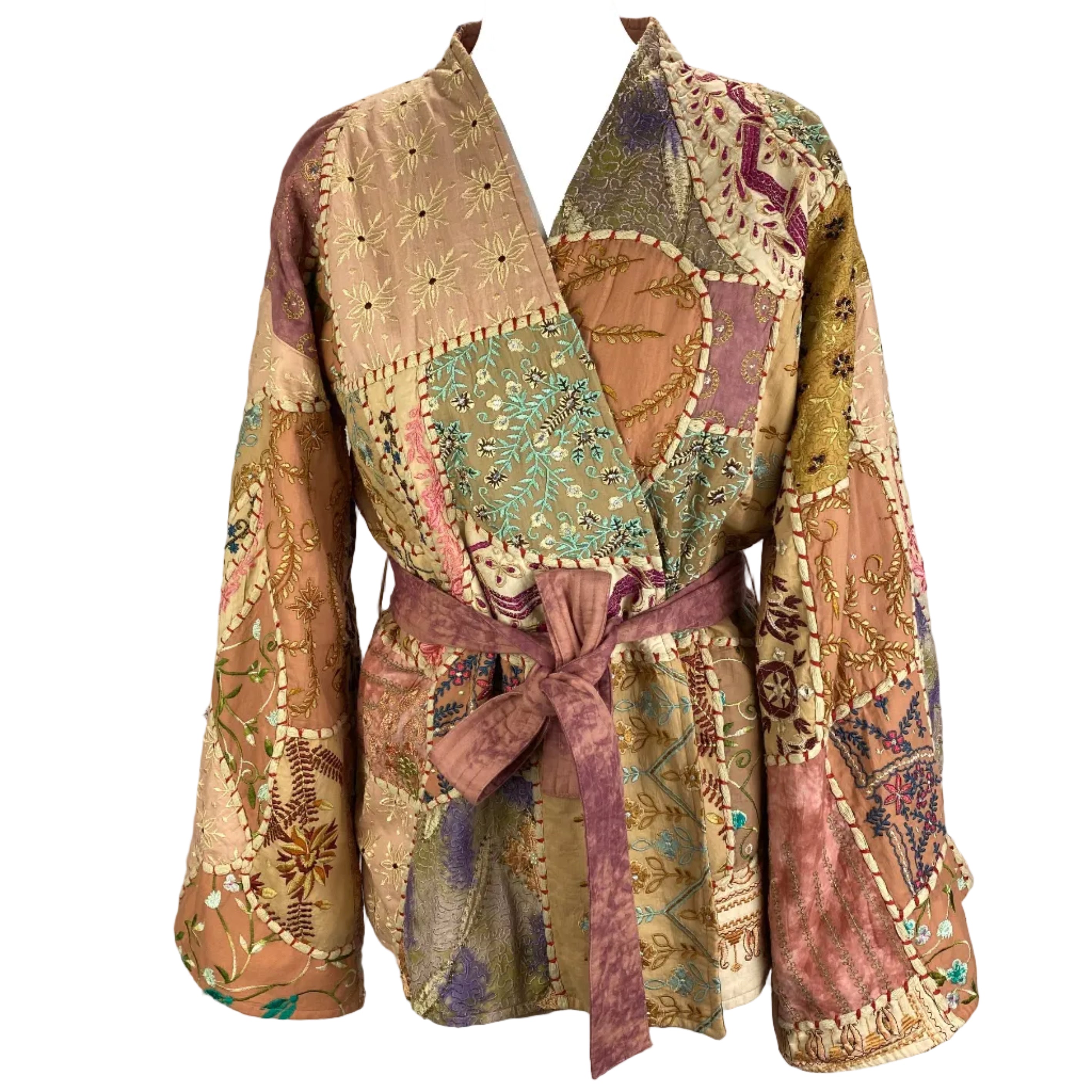 Mes Demoiselles New Embroidered Indian Patchwork Jacket S/M