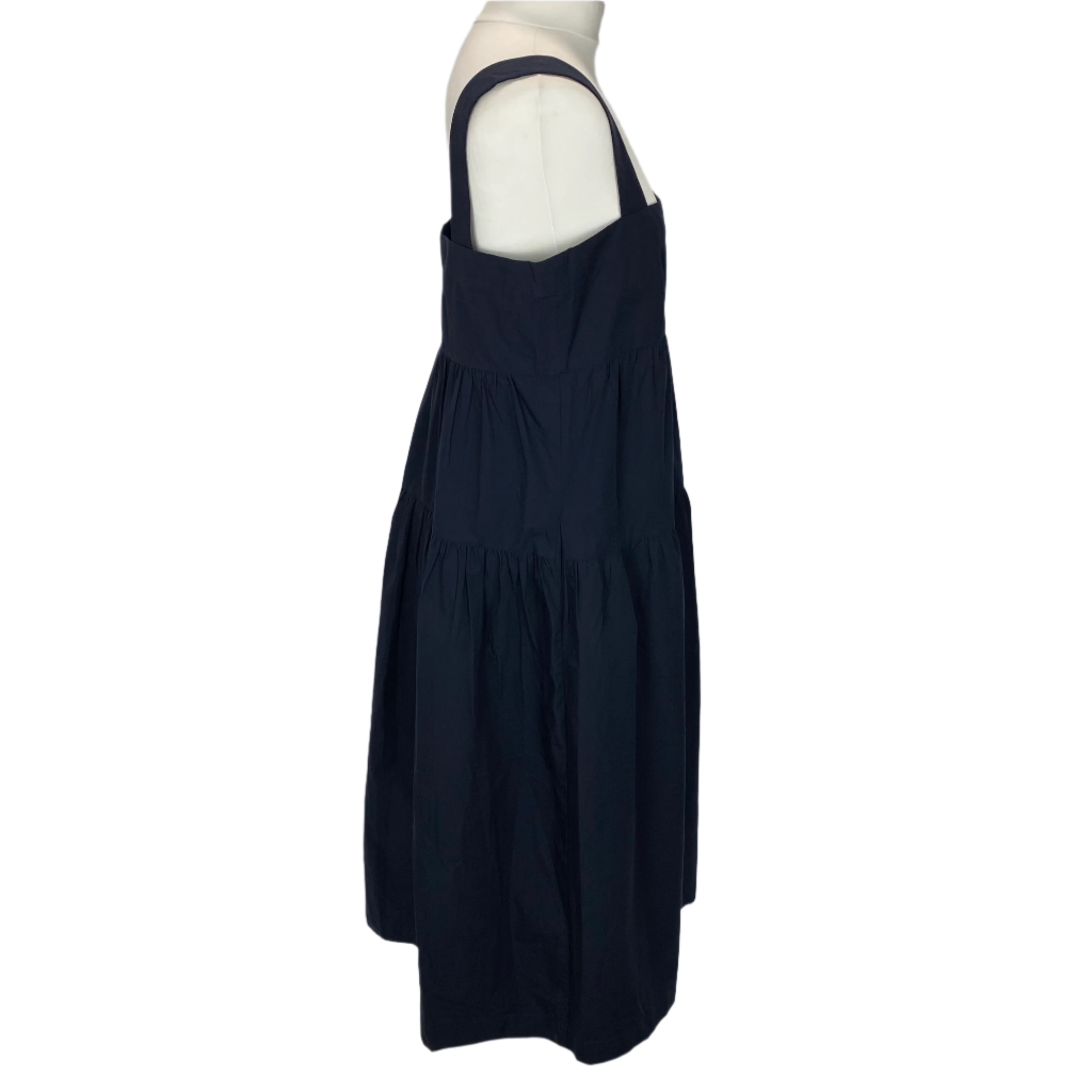 Three Graces London £560 Navy Cotton Midi Dress L