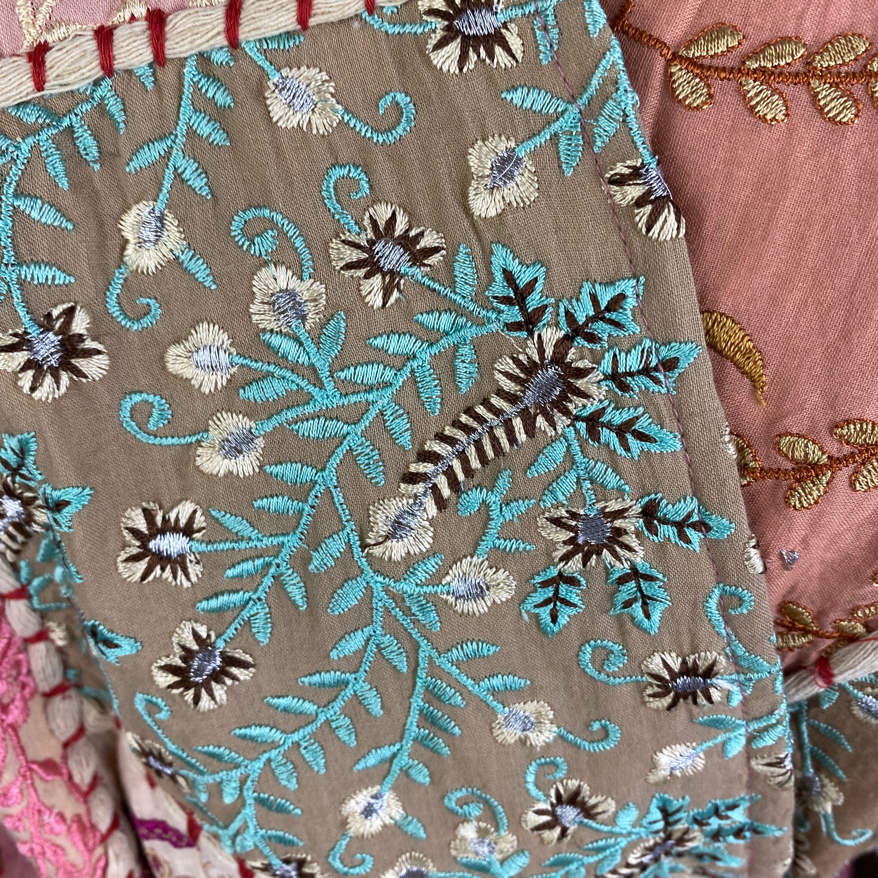 Mes Demoiselles New Embroidered Indian Patchwork Jacket S/M