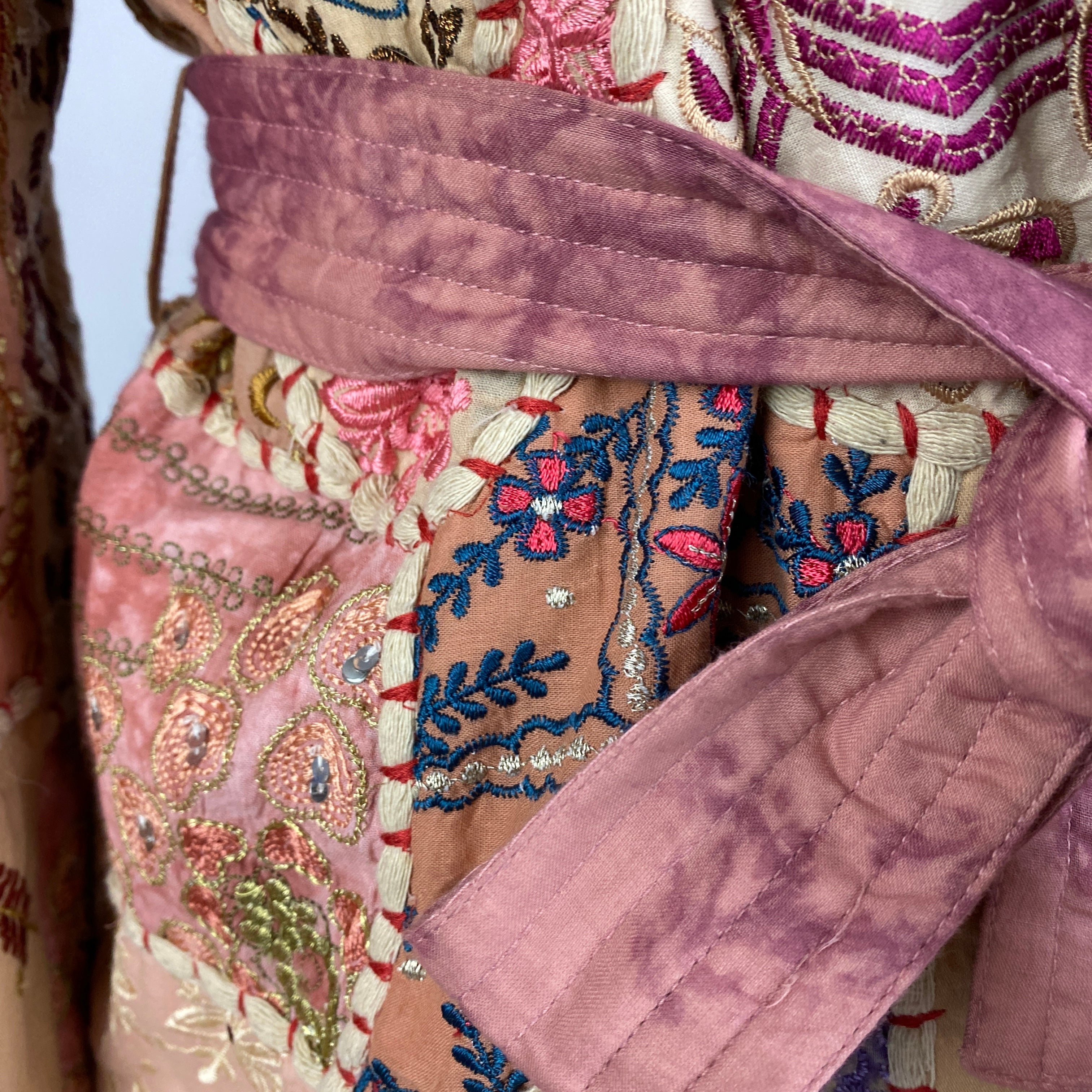 Mes Demoiselles New Embroidered Indian Patchwork Jacket S/M