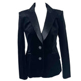 Suzannah £1690 Black Velvet Brooklyn Tuxedo Jacket S