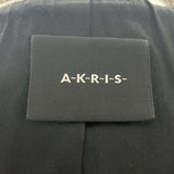 Akris £2500 Black & Cream Textured Stretch Silk Jacket L