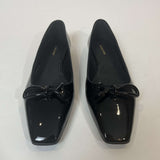 Salvatore Ferragamo Brand New £635 Black Patent Annie Bow Flats 39