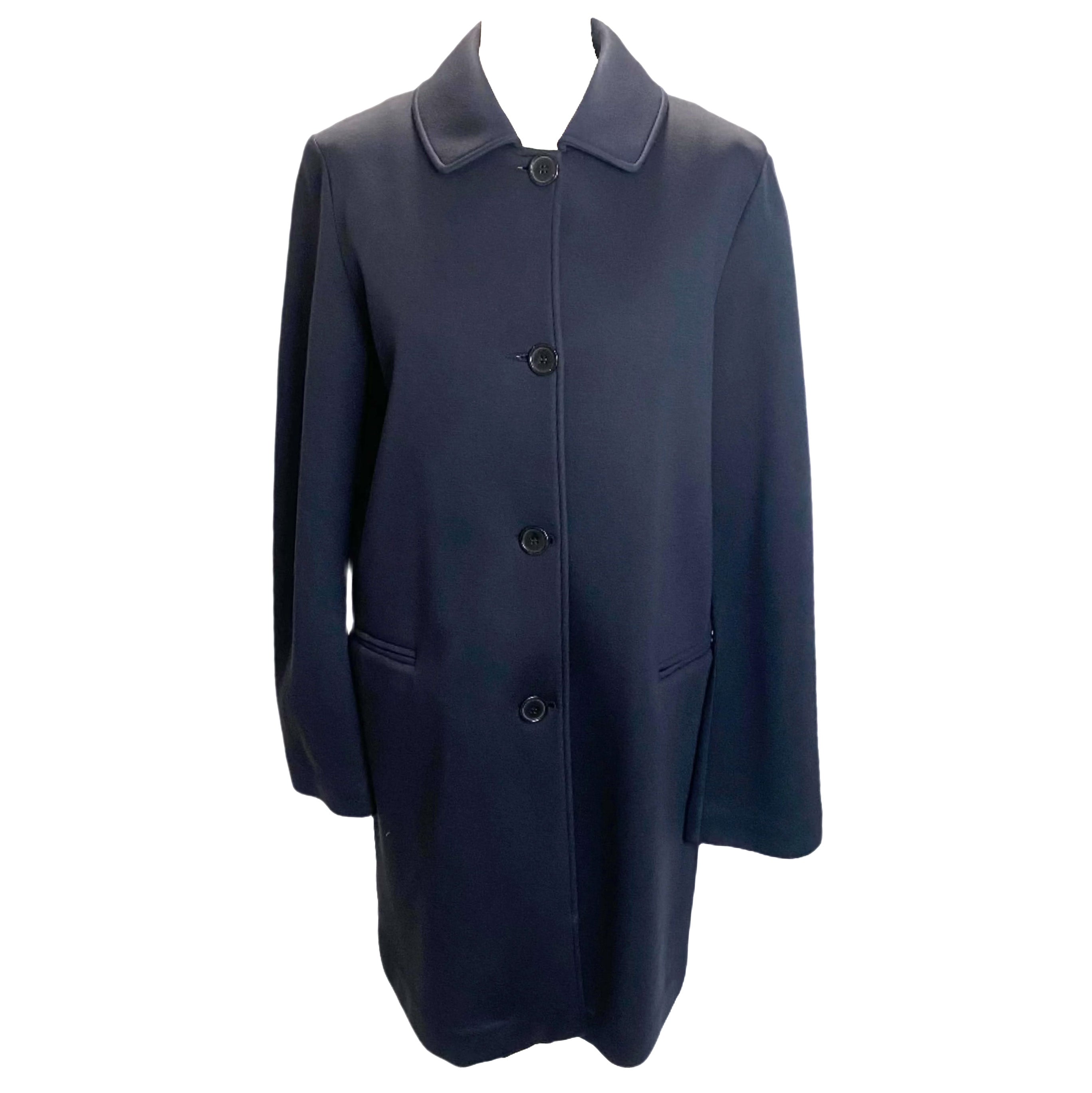 Weekend Max Mara Navy Scuba Jersey Car Coat XL