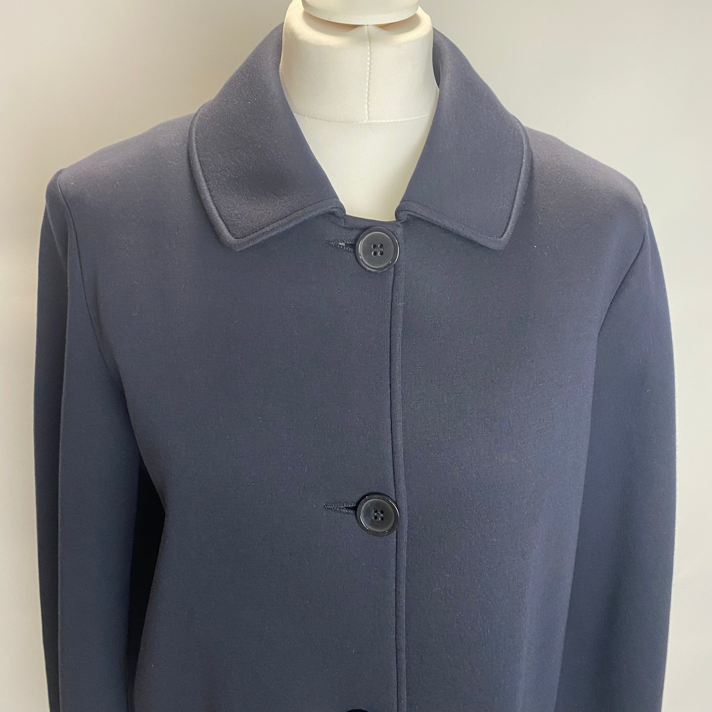 Weekend Max Mara Navy Scuba Jersey Car Coat XL