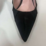 Emilia Wickstead Black Silk Slingback Heels 40