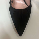 Emilia Wickstead Black Silk Slingback Heels 40