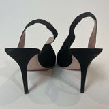 Emilia Wickstead Black Silk Slingback Heels 40