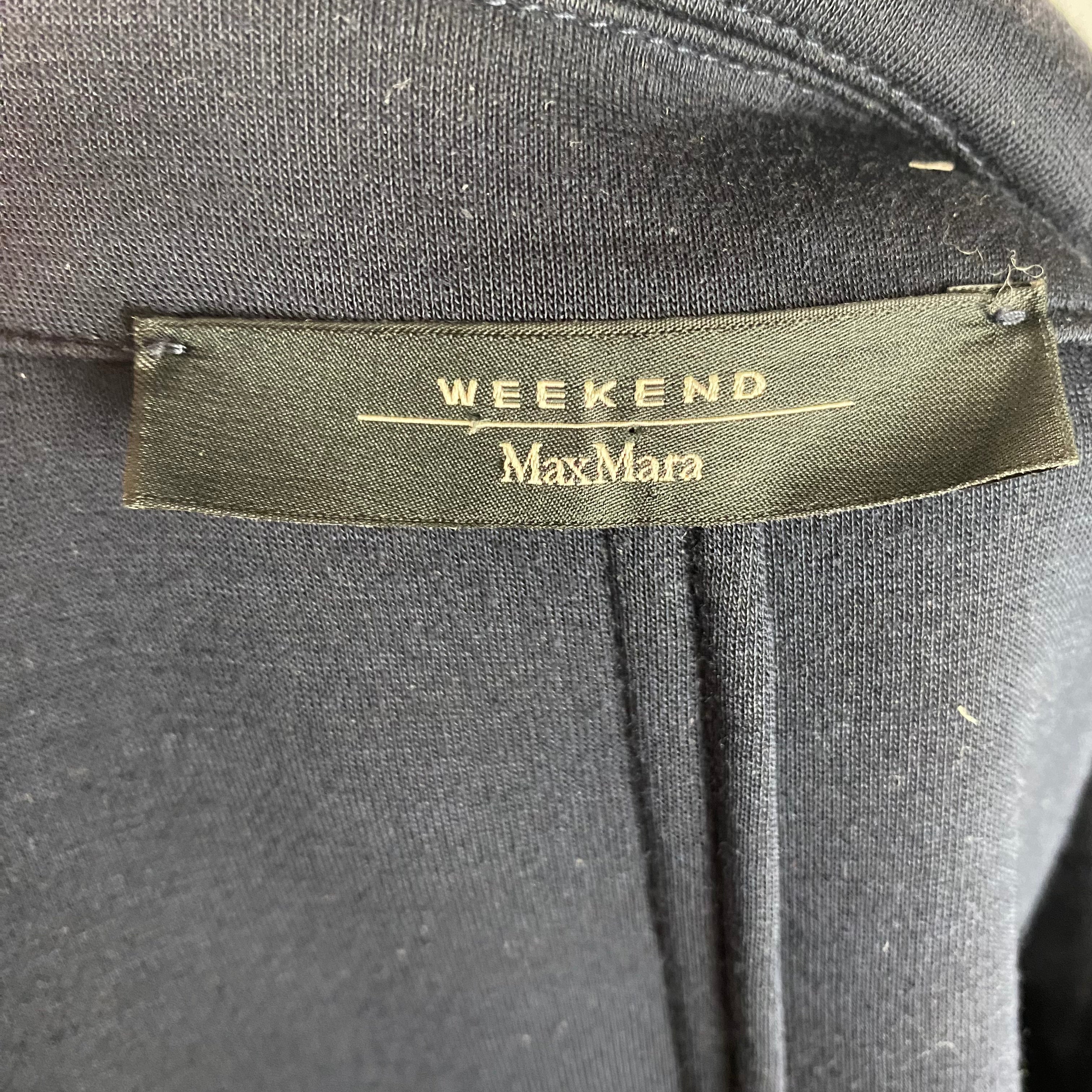 Weekend Max Mara Navy Scuba Jersey Car Coat XL