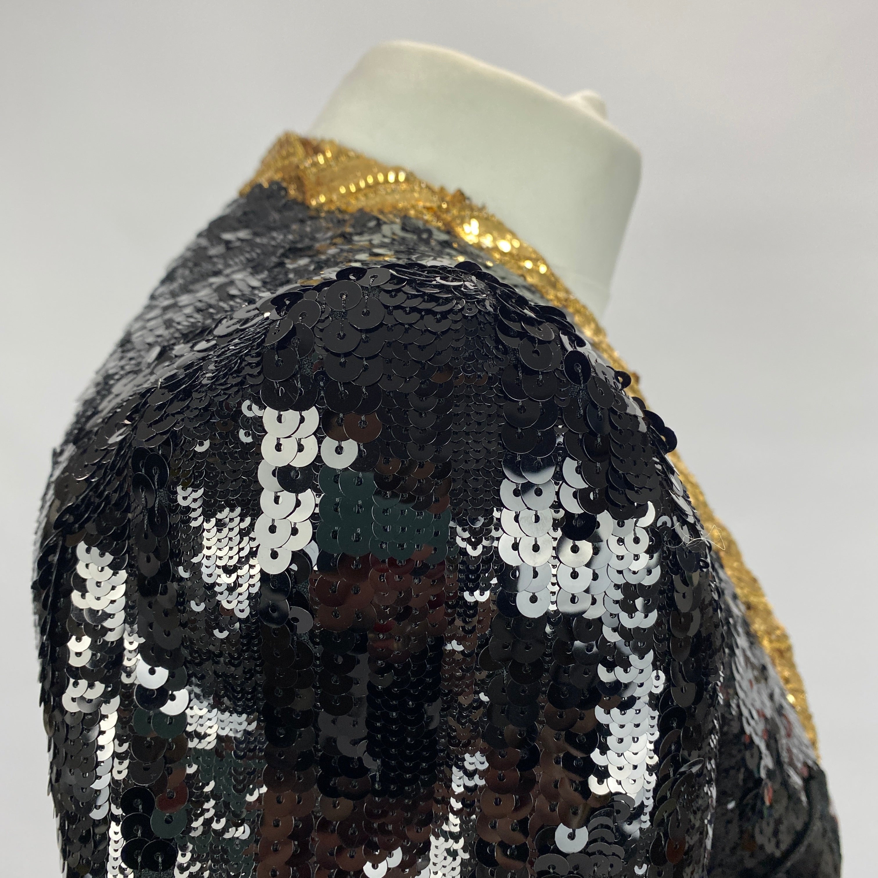 Saint Laurent New Black & Gold Sequin Jacket XS