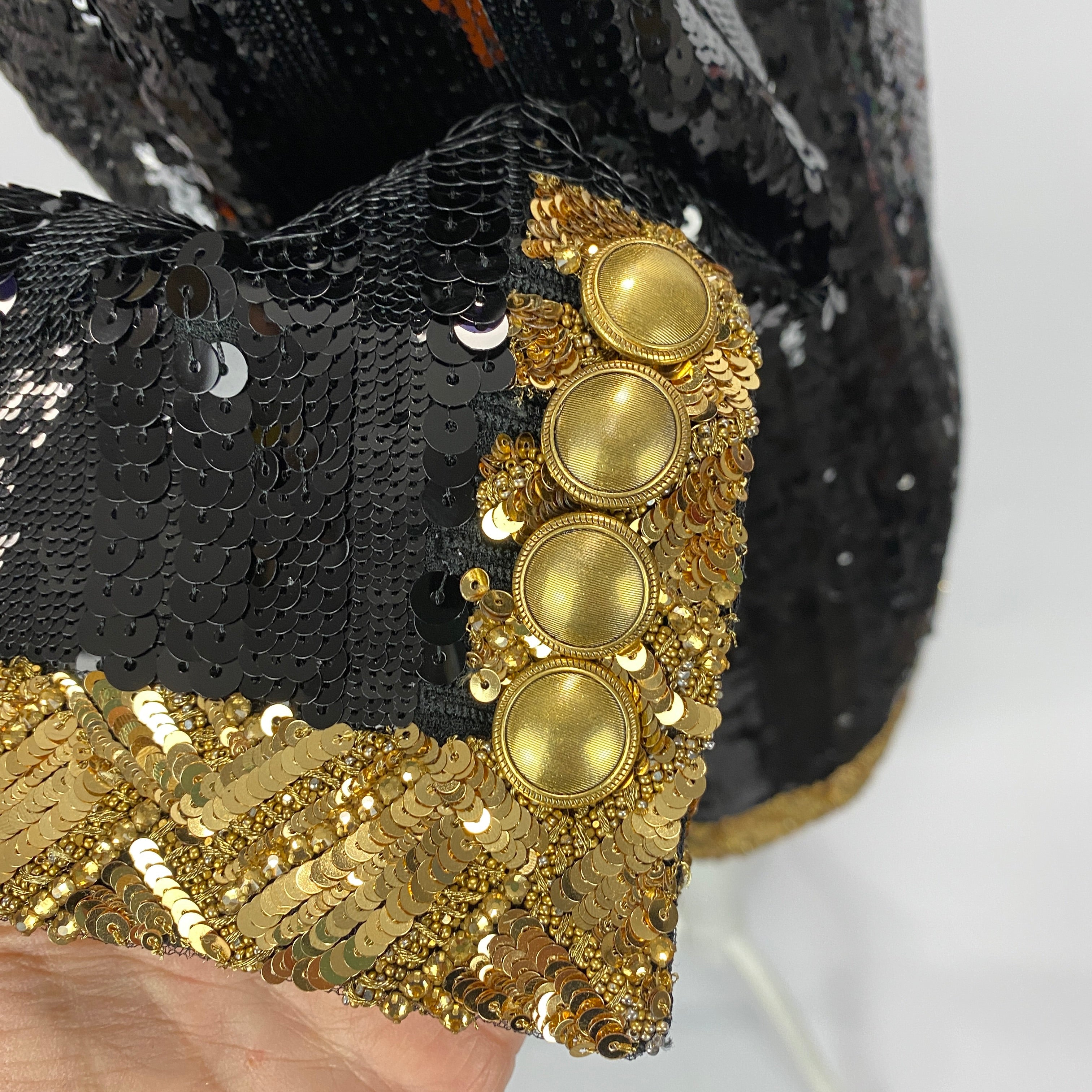 Saint Laurent New Black & Gold Sequin Jacket XS