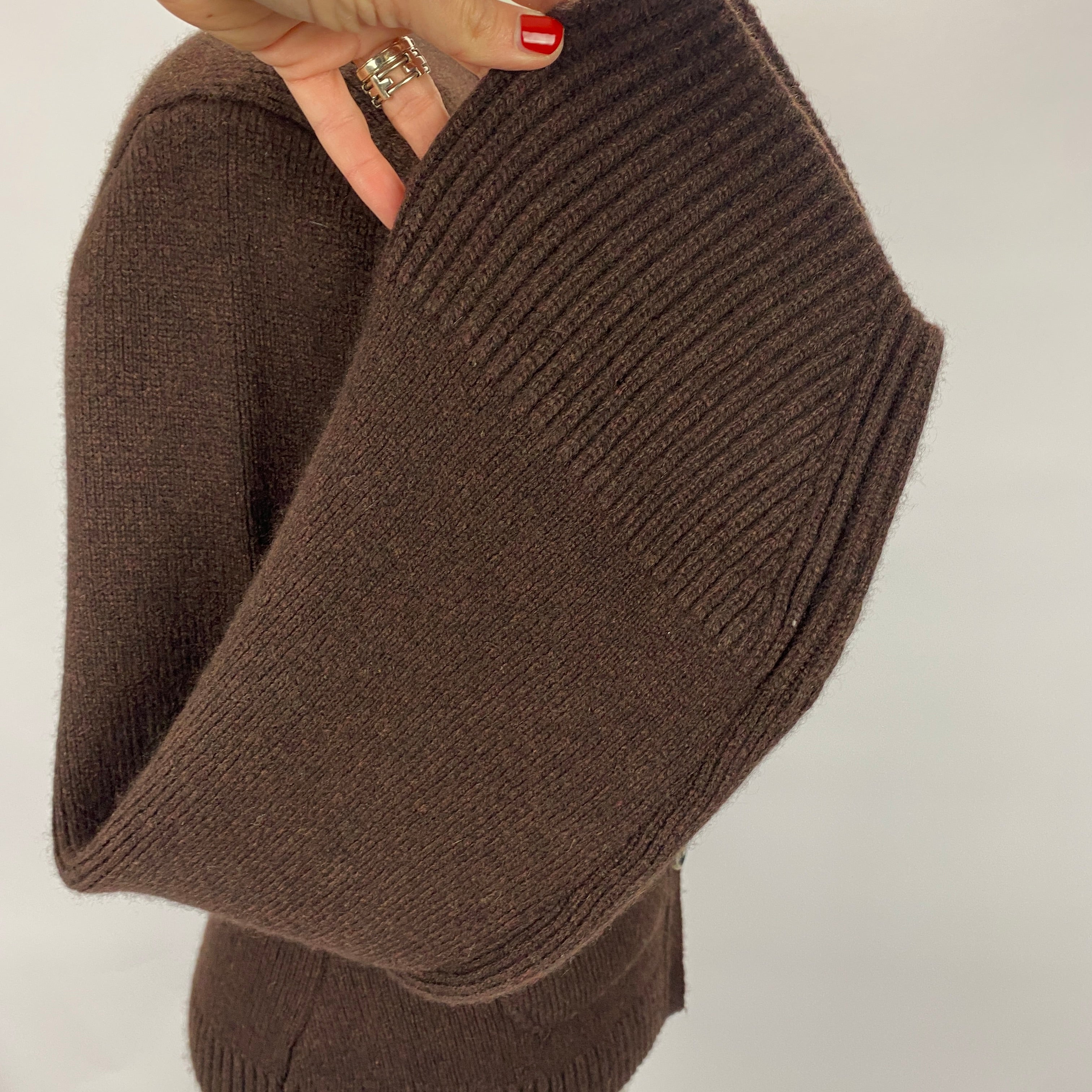 Khaite New £1950 Rosewood Thick Cashmere Scarlet Cardigan XS