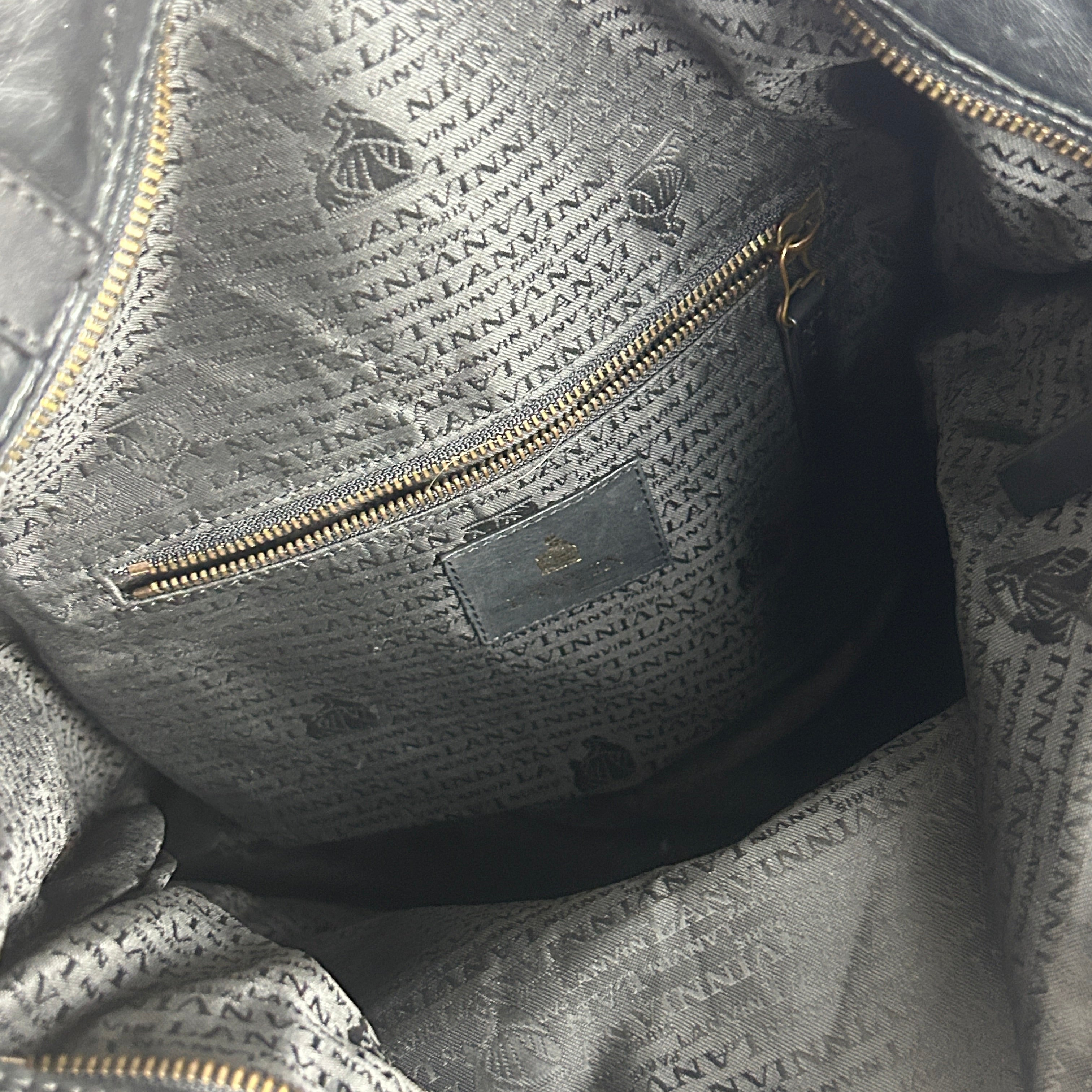 Lanvin Black Quilted Leather Dual Wear Tote/Crossbody Bag