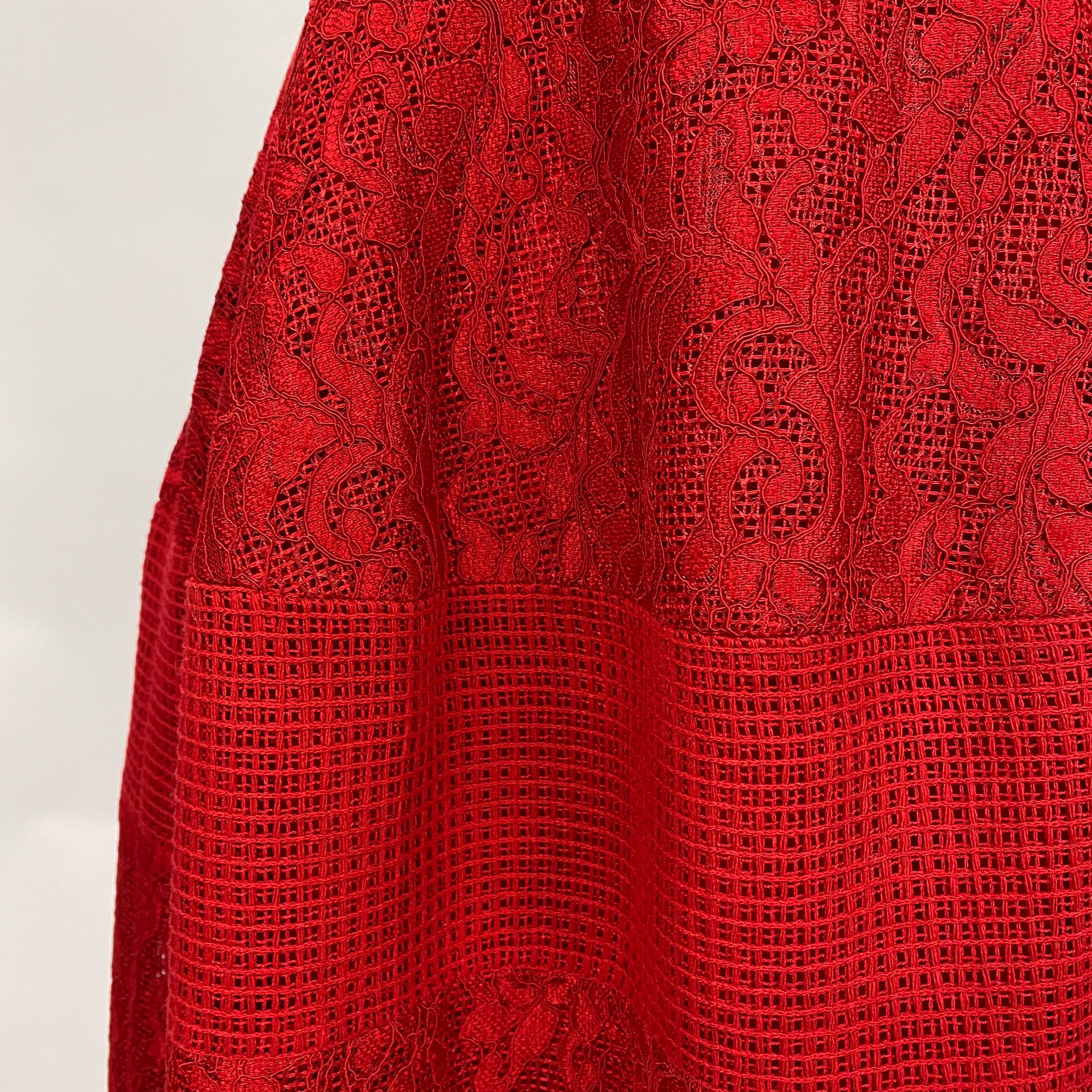 Carolina Herrera Scarlet Lace Midi Dress XS/S