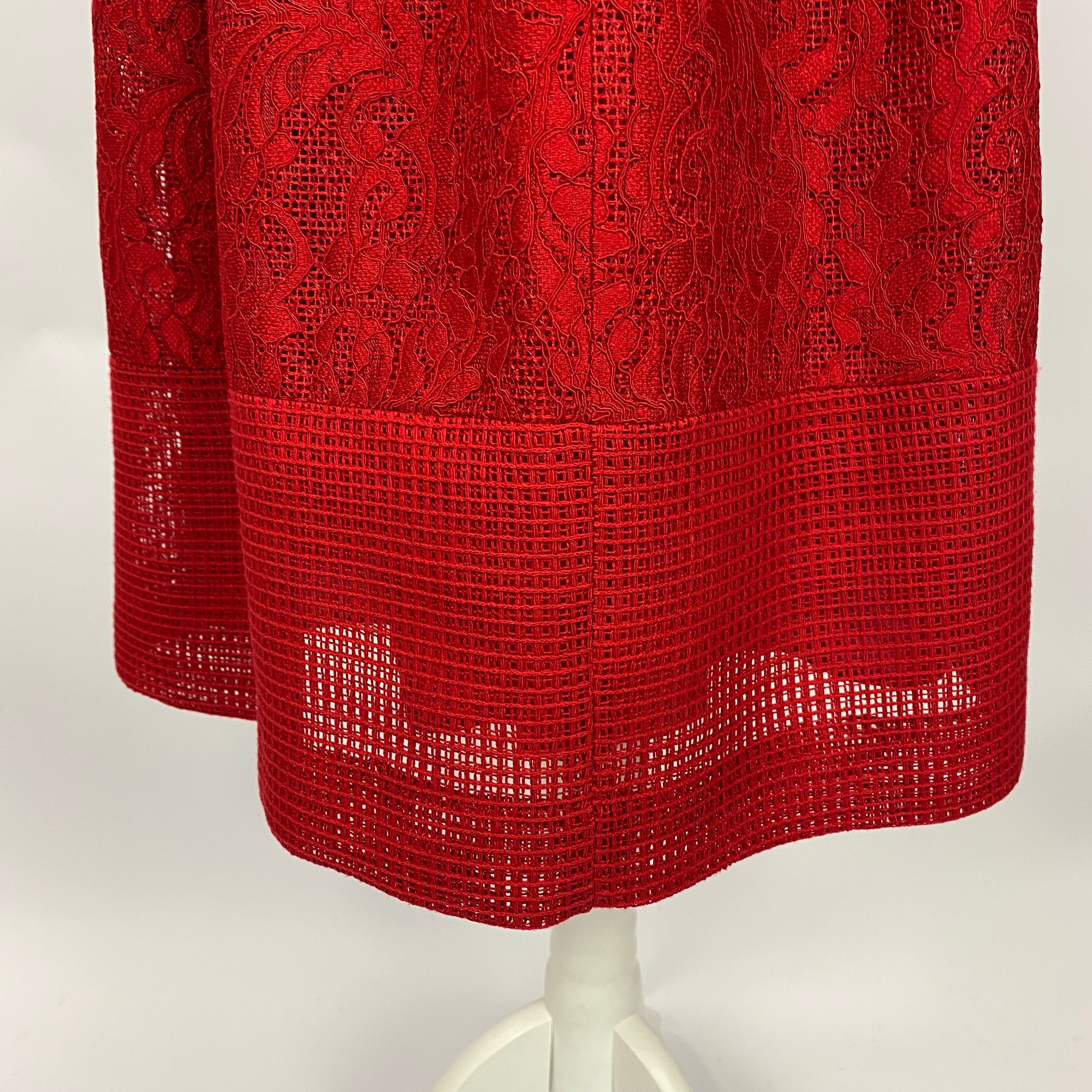Carolina Herrera Scarlet Lace Midi Dress XS/S