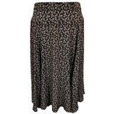 Masscob Brand New Black & Nude Floral Silk Flared Midi Skirt S