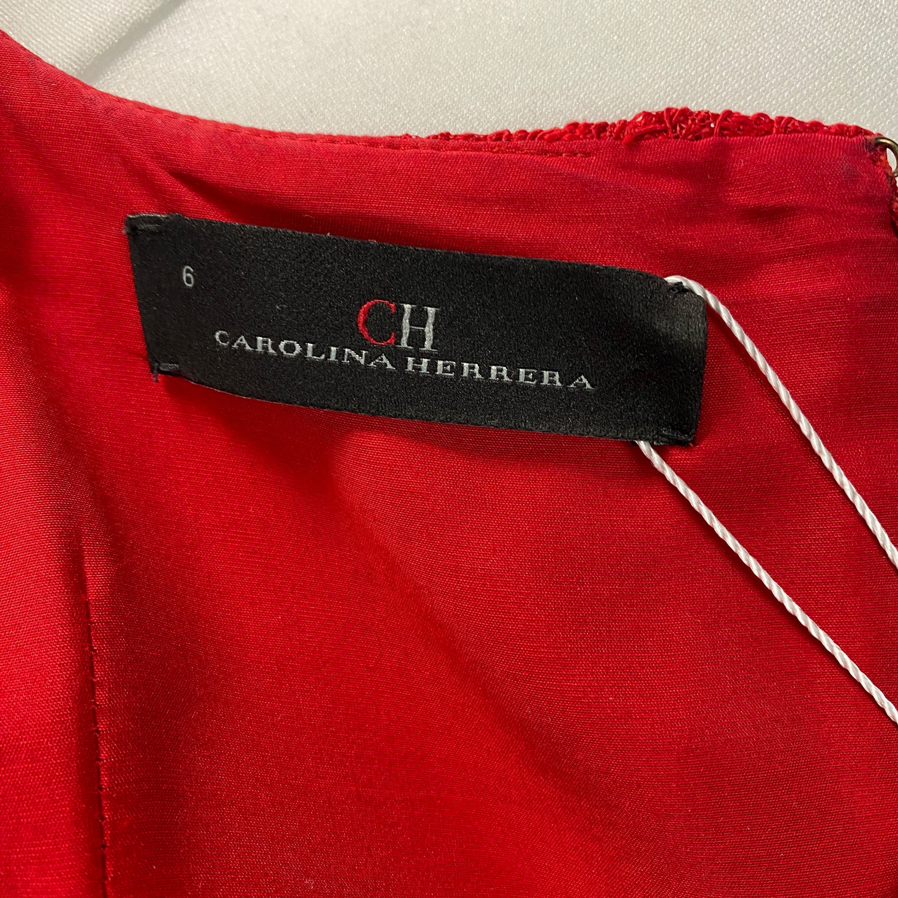 Carolina Herrera Scarlet Lace Midi Dress XS/S