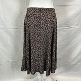 Masscob Brand New Black & Nude Floral Silk Flared Midi Skirt S