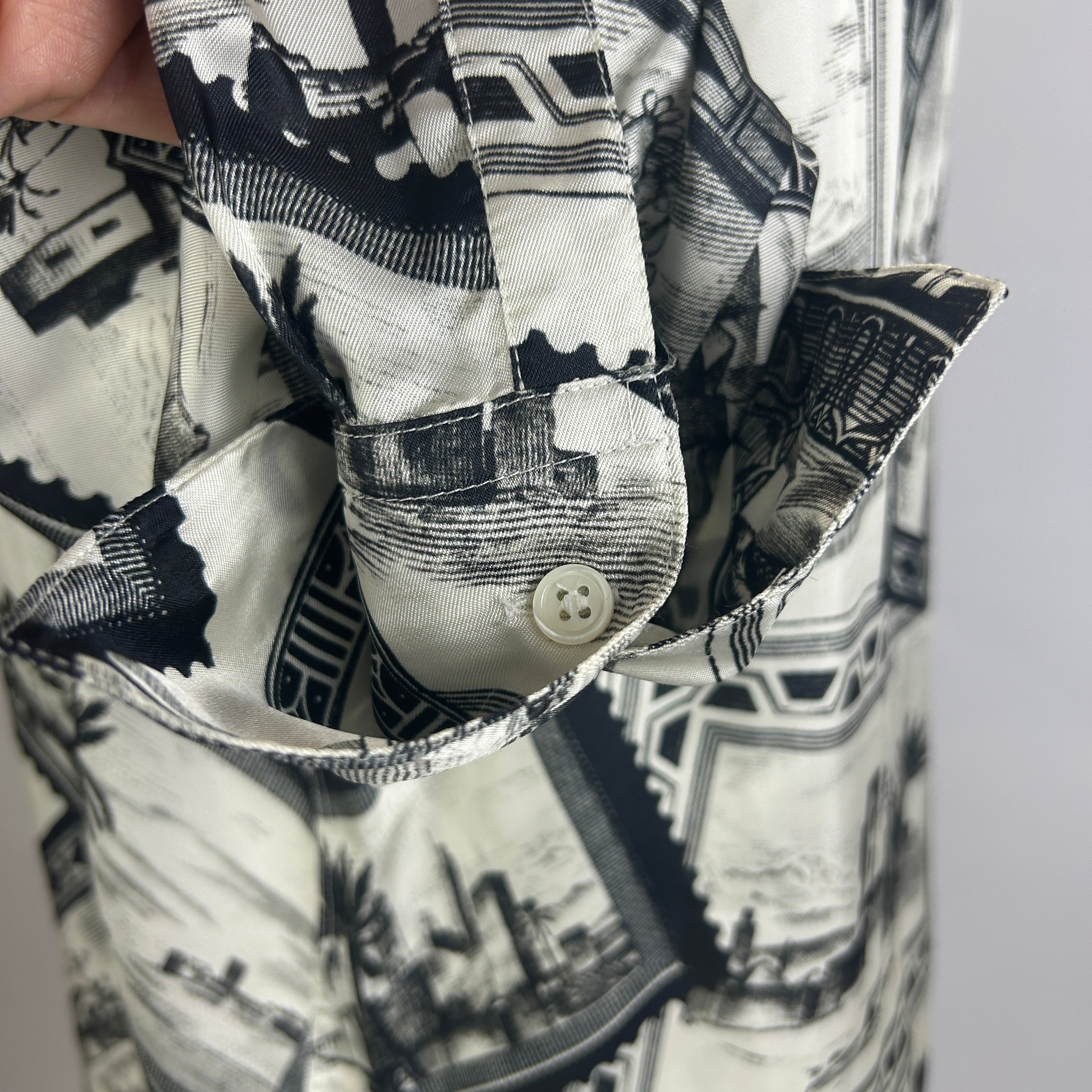 Joseph Pearl & Black Big Stamp Print Dawson Oversize Shirt XS/S/M