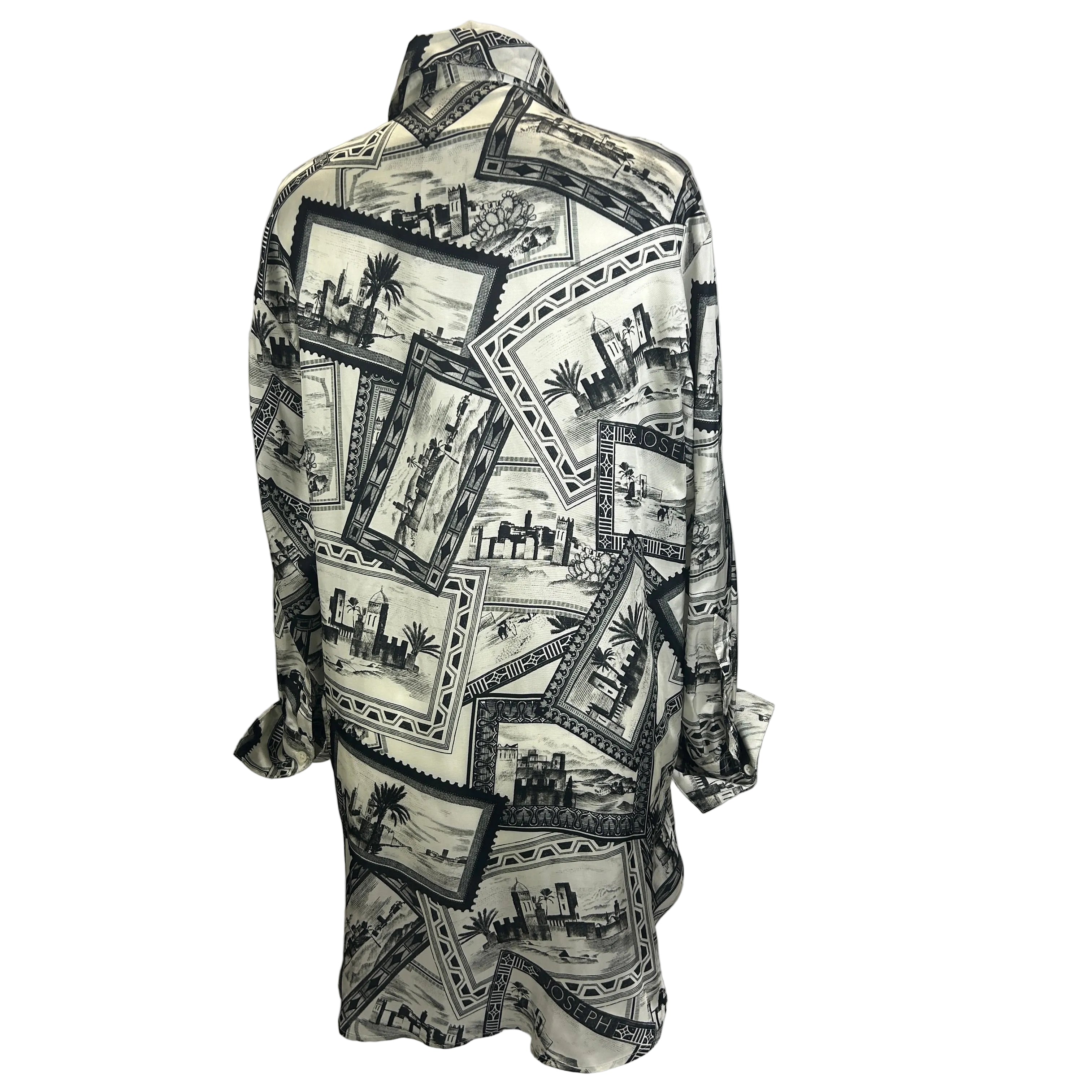 Joseph Pearl & Black Big Stamp Print Dawson Oversize Shirt XS/S/M