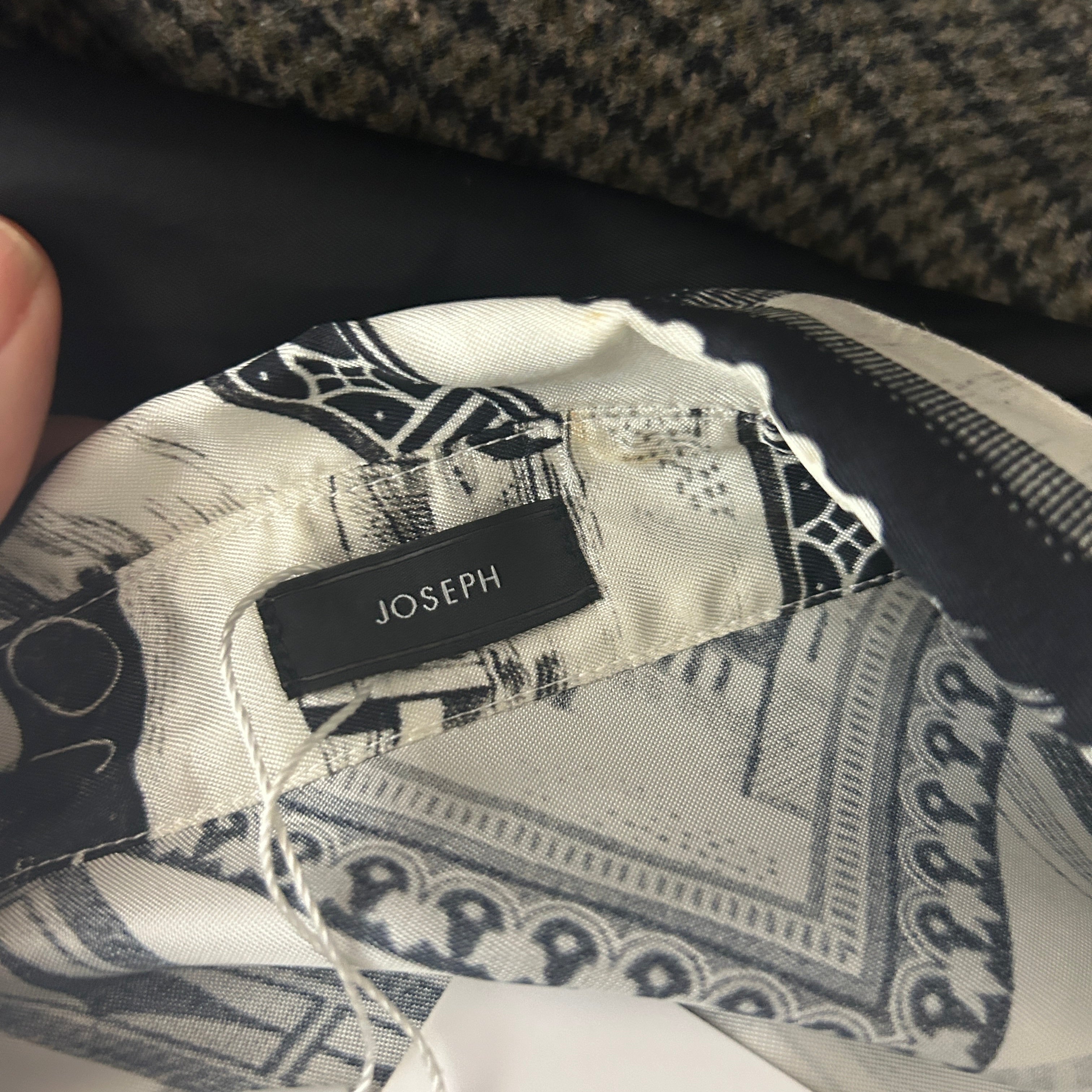 Joseph Pearl & Black Big Stamp Print Dawson Oversize Shirt XS/S/M