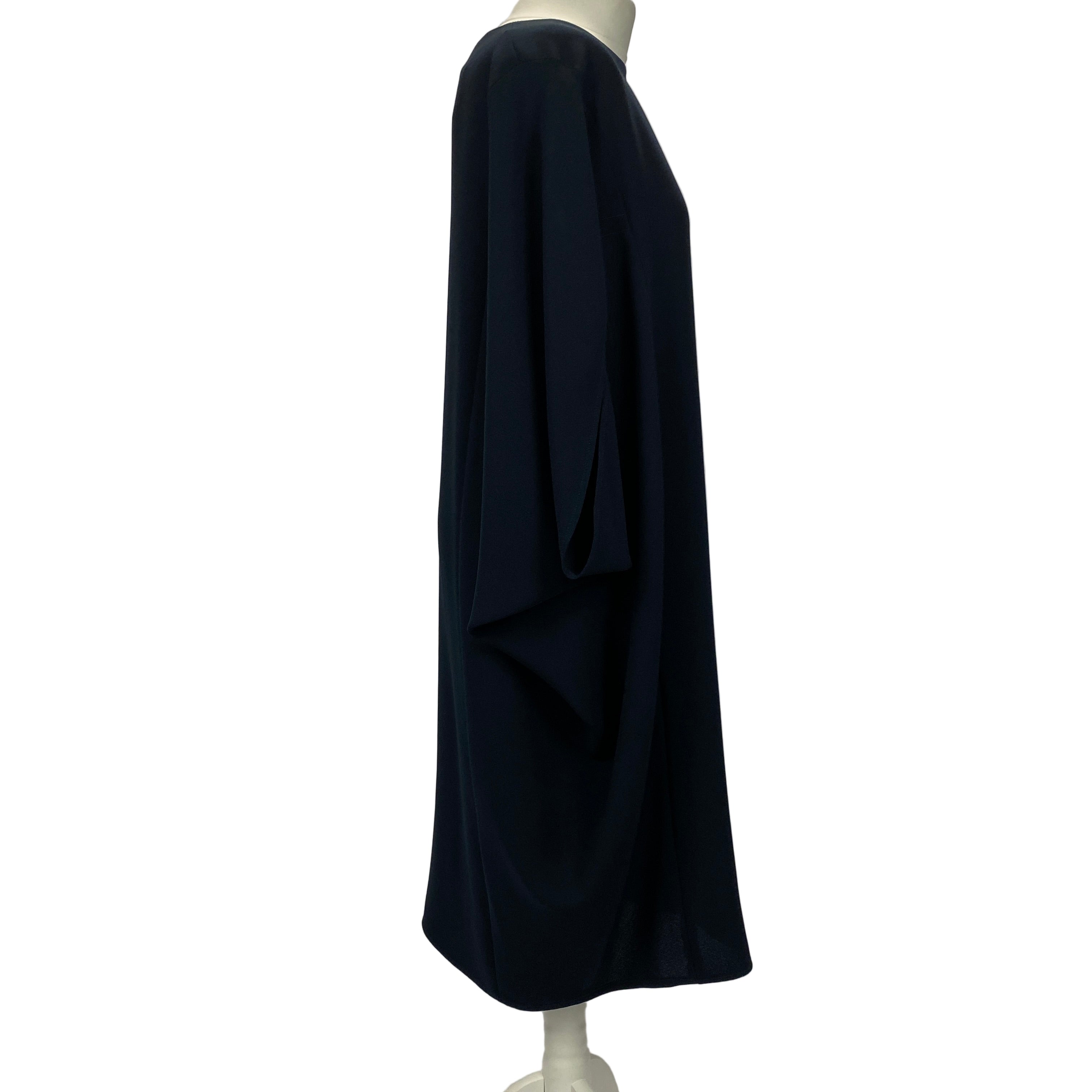 Louise Kennedy Navy Crepe Batwing Midi Dress L/XL