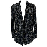 Edward Achour Brand New £960 Black Tweedy Check Jacket S