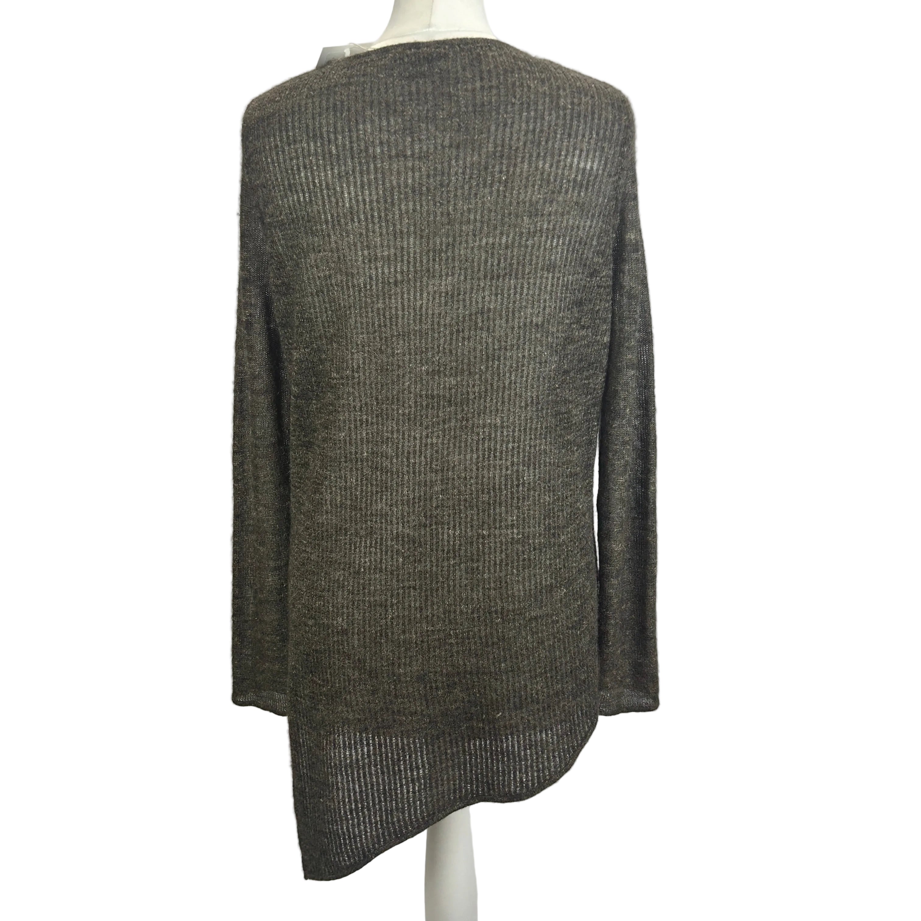 Helmut Lang Bark Alpaca & Linen Rib Asymmetric Sweater M