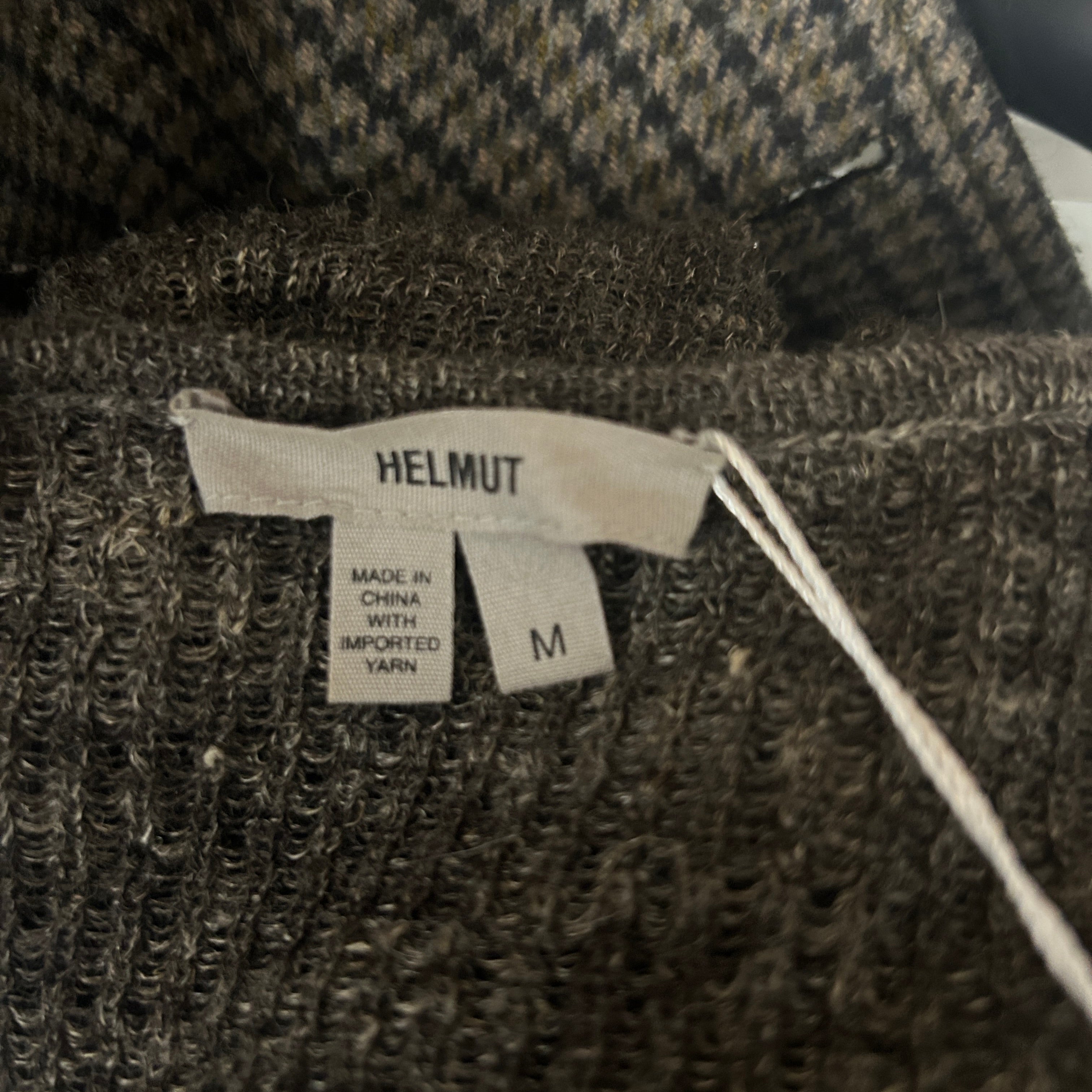 Helmut Lang Bark Alpaca & Linen Rib Asymmetric Sweater M