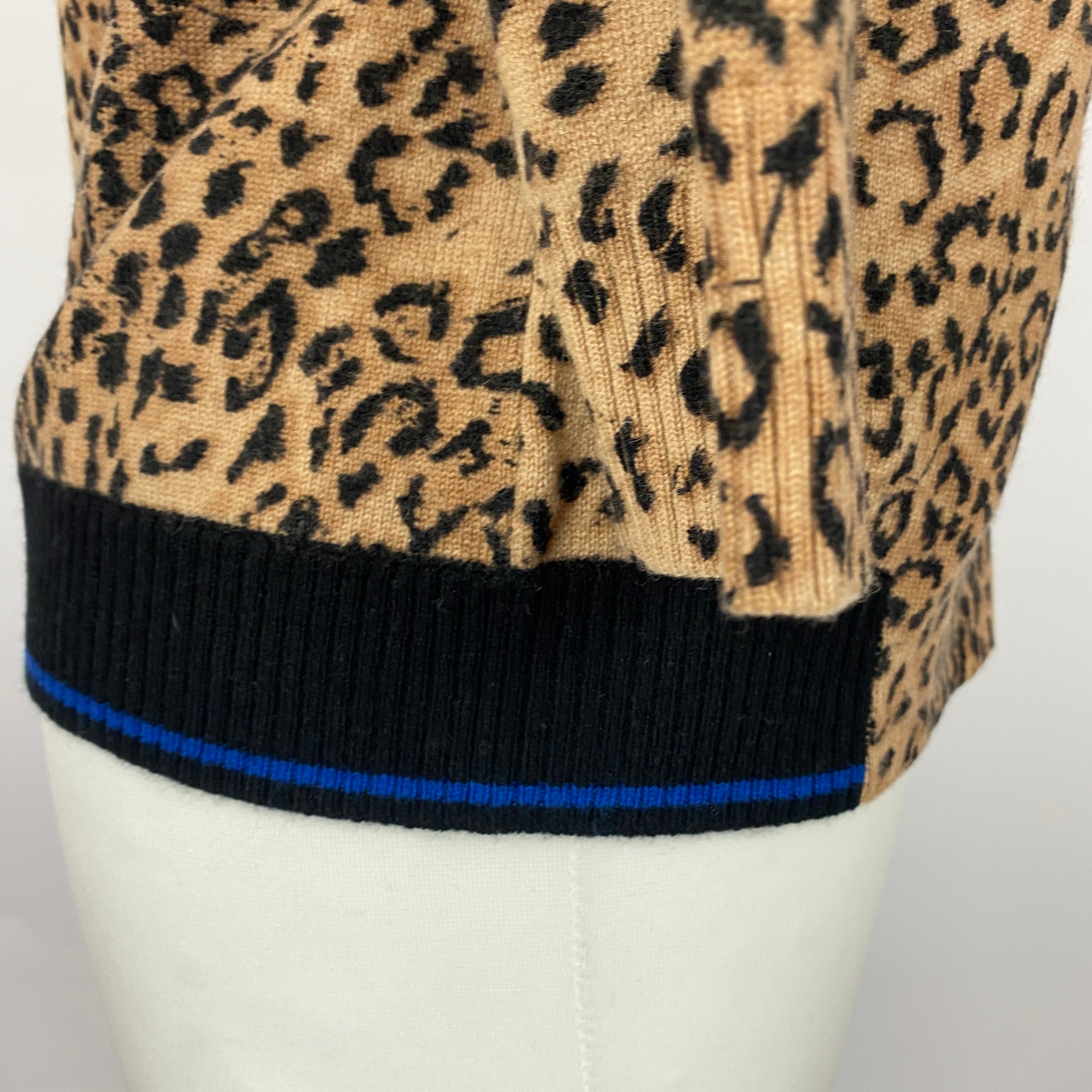 Jumper 1234 Camel Leopardprint Cashmere Mix Cardigan S