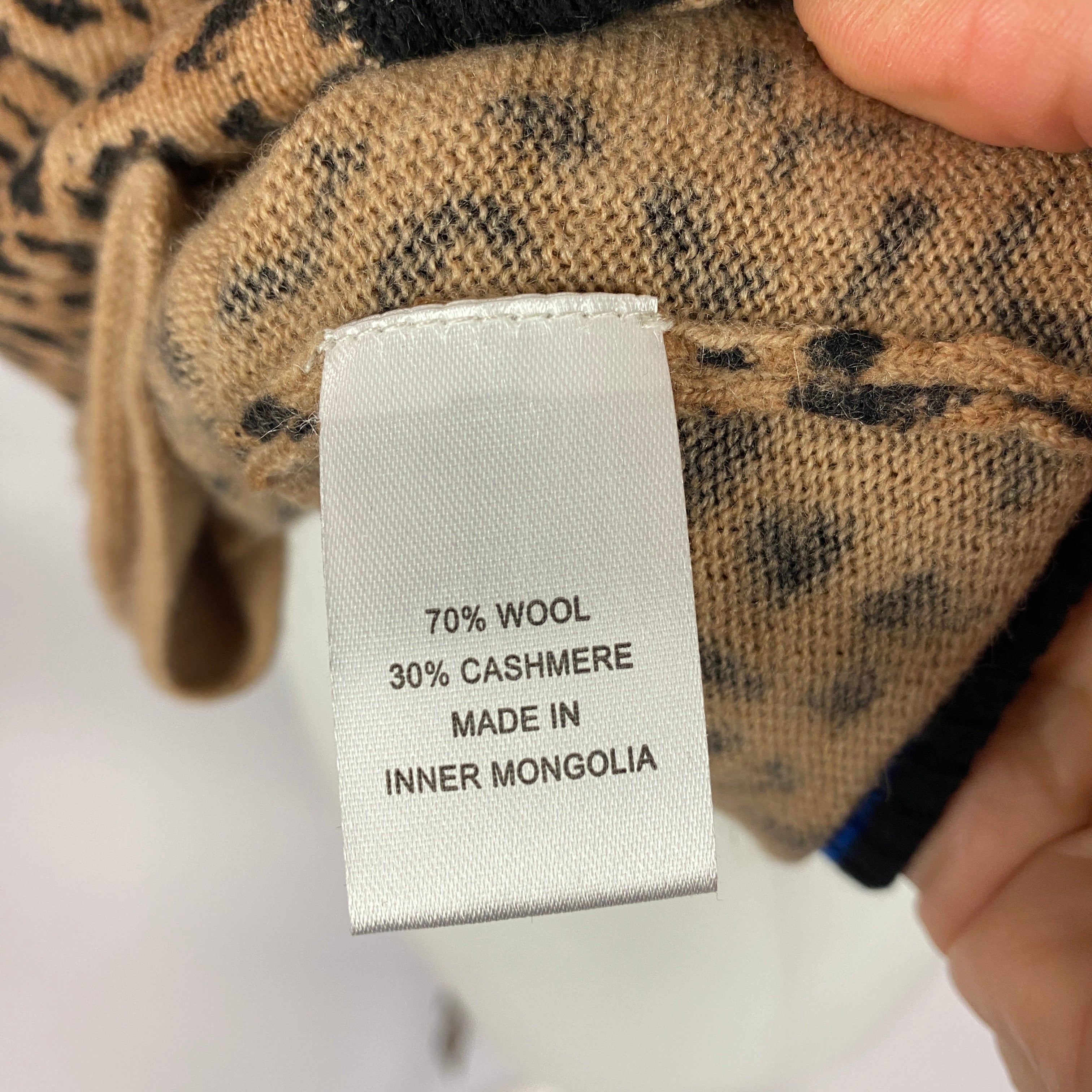 Jumper 1234 Camel Leopardprint Cashmere Mix Cardigan S