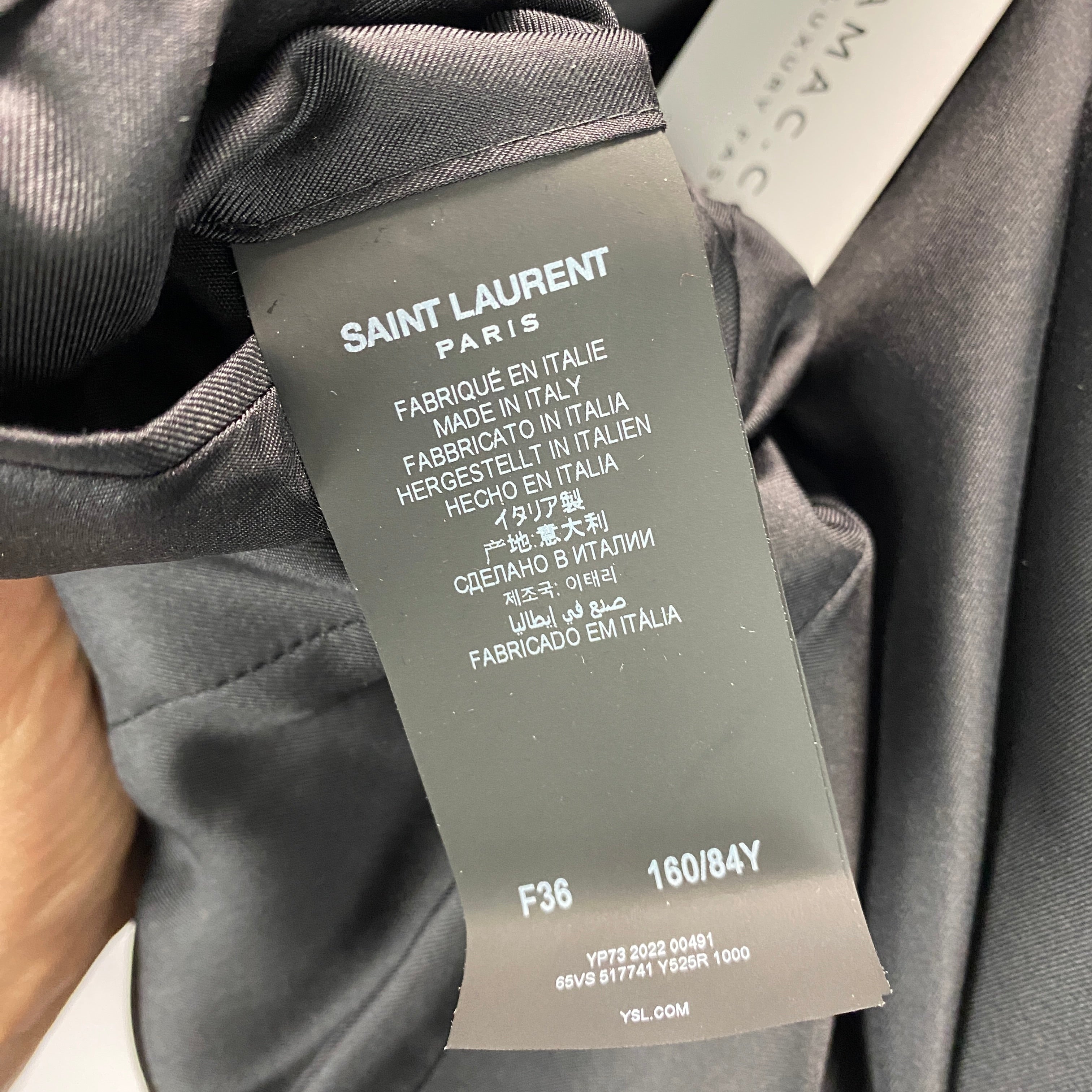 Saint Laurent New £2280 Black Velvet Tuxedo Jacket XS